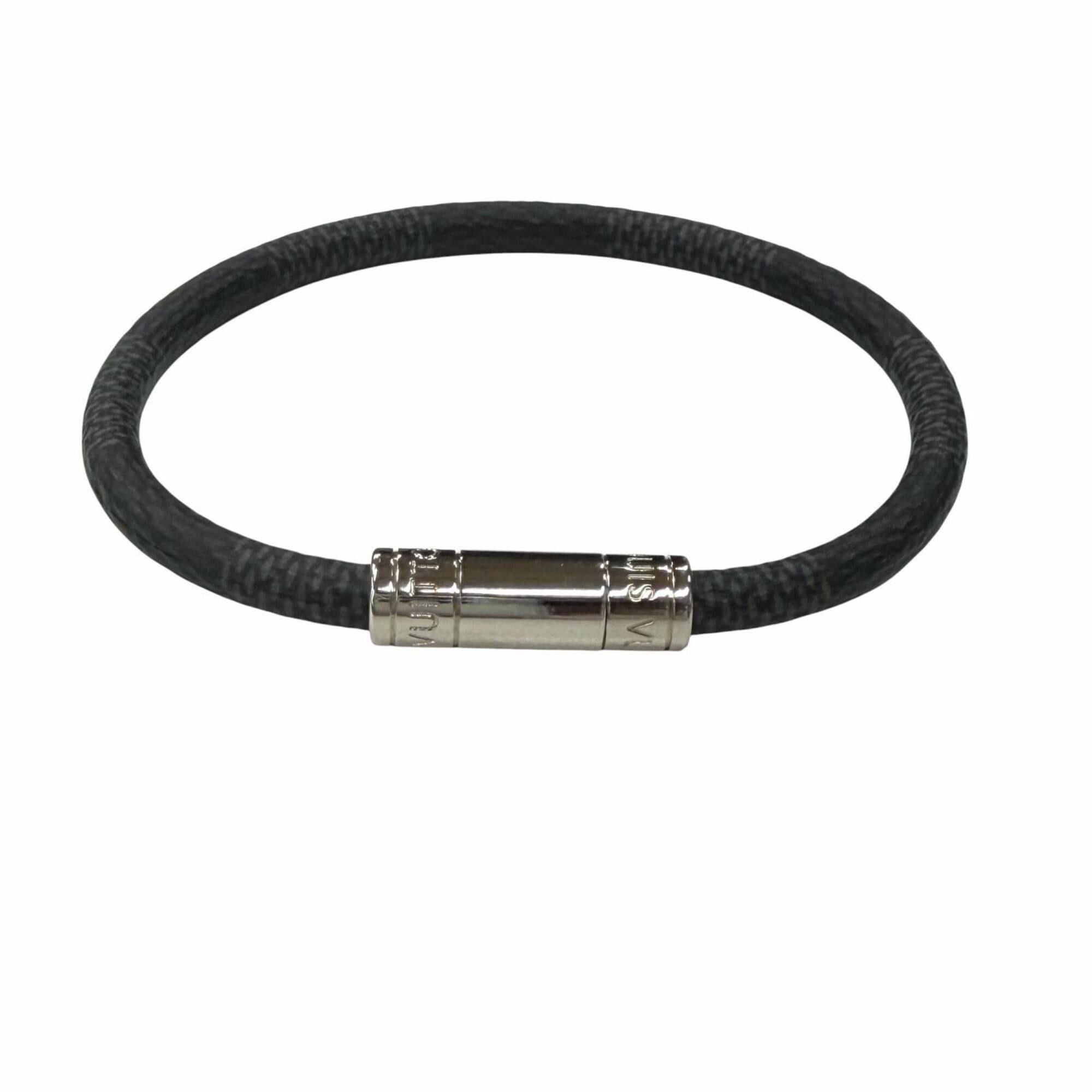 Louis Vuitton LOUIS VUITTON M6609E Damier Graphite Bracelet Keep It Bangle Black Silver Made in Spain Men's Size ONE SIZE - 2 Thumbnail