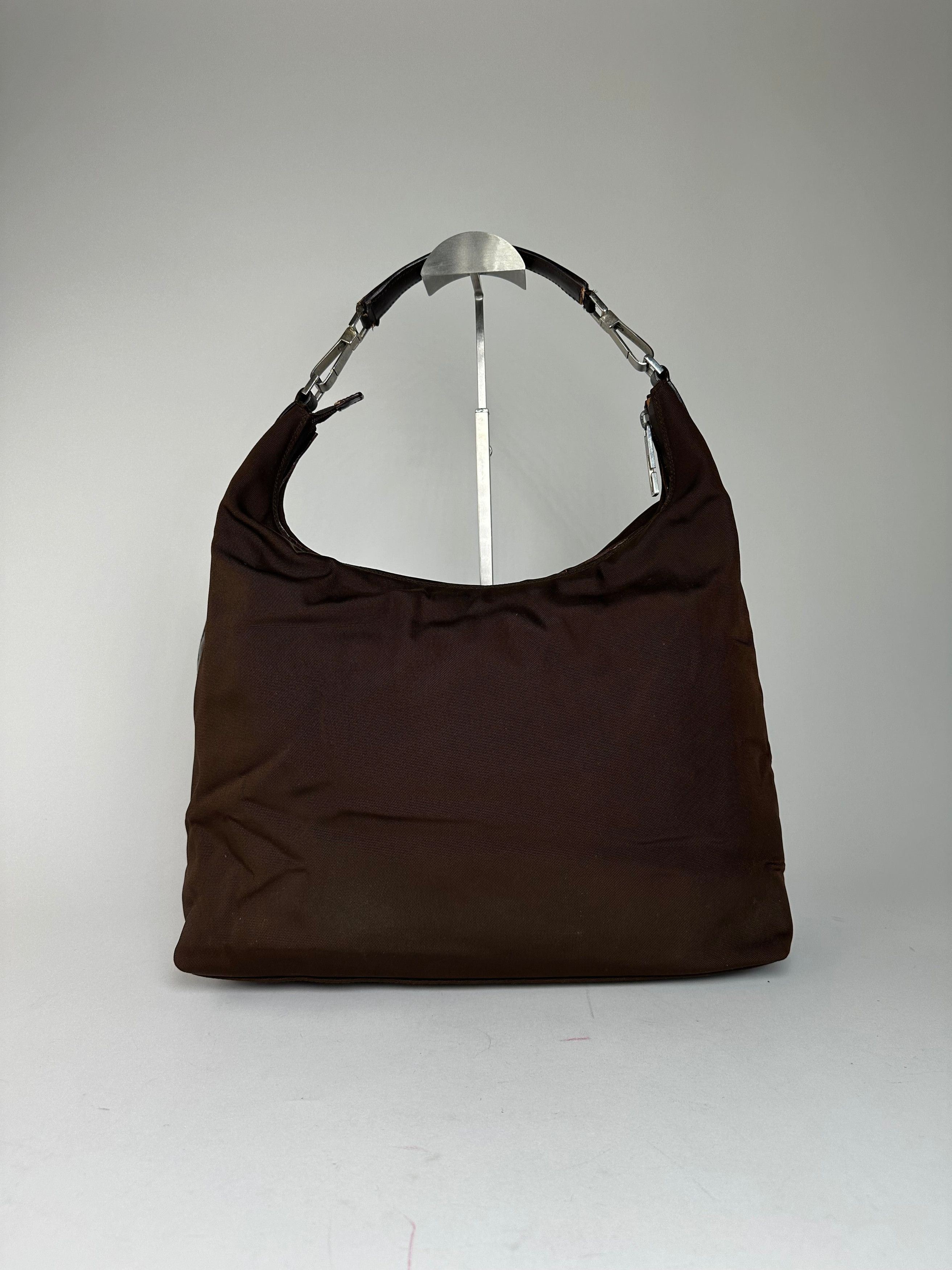 Gucci Vintage Canvas Leather Slouchy Hobo Handbag Brown Size ONE SIZE - 2 Thumbnail