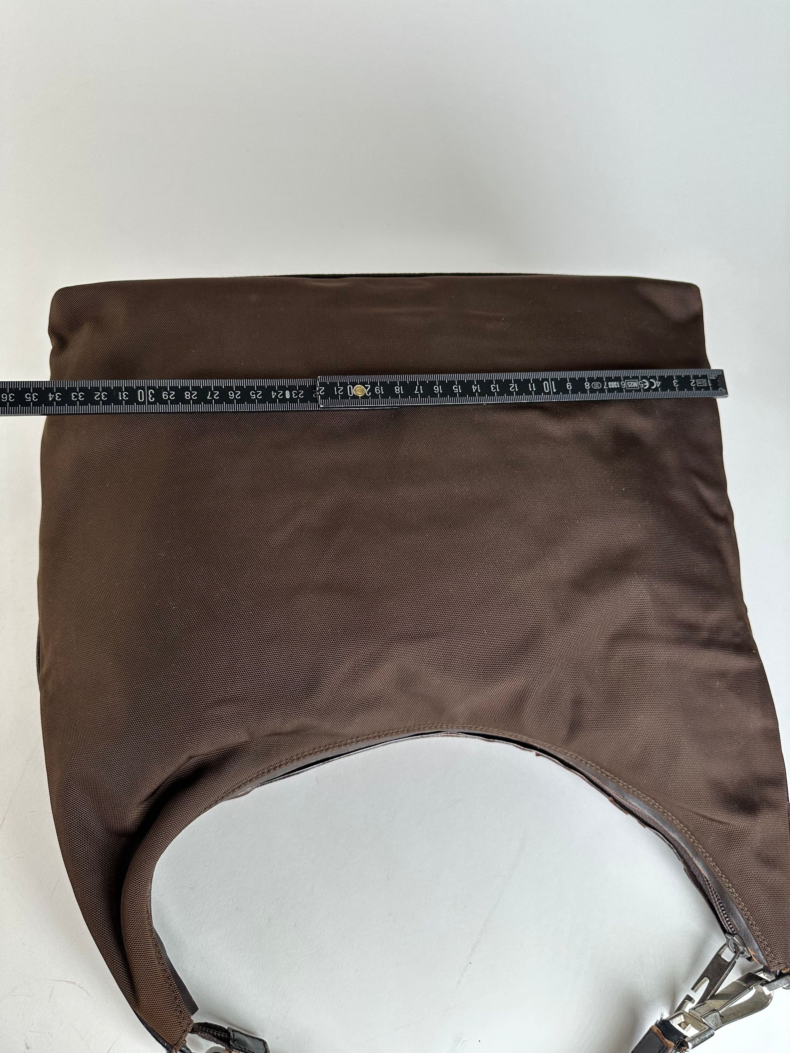 Gucci Vintage Canvas Leather Slouchy Hobo Handbag Brown Size ONE SIZE - 11 Thumbnail