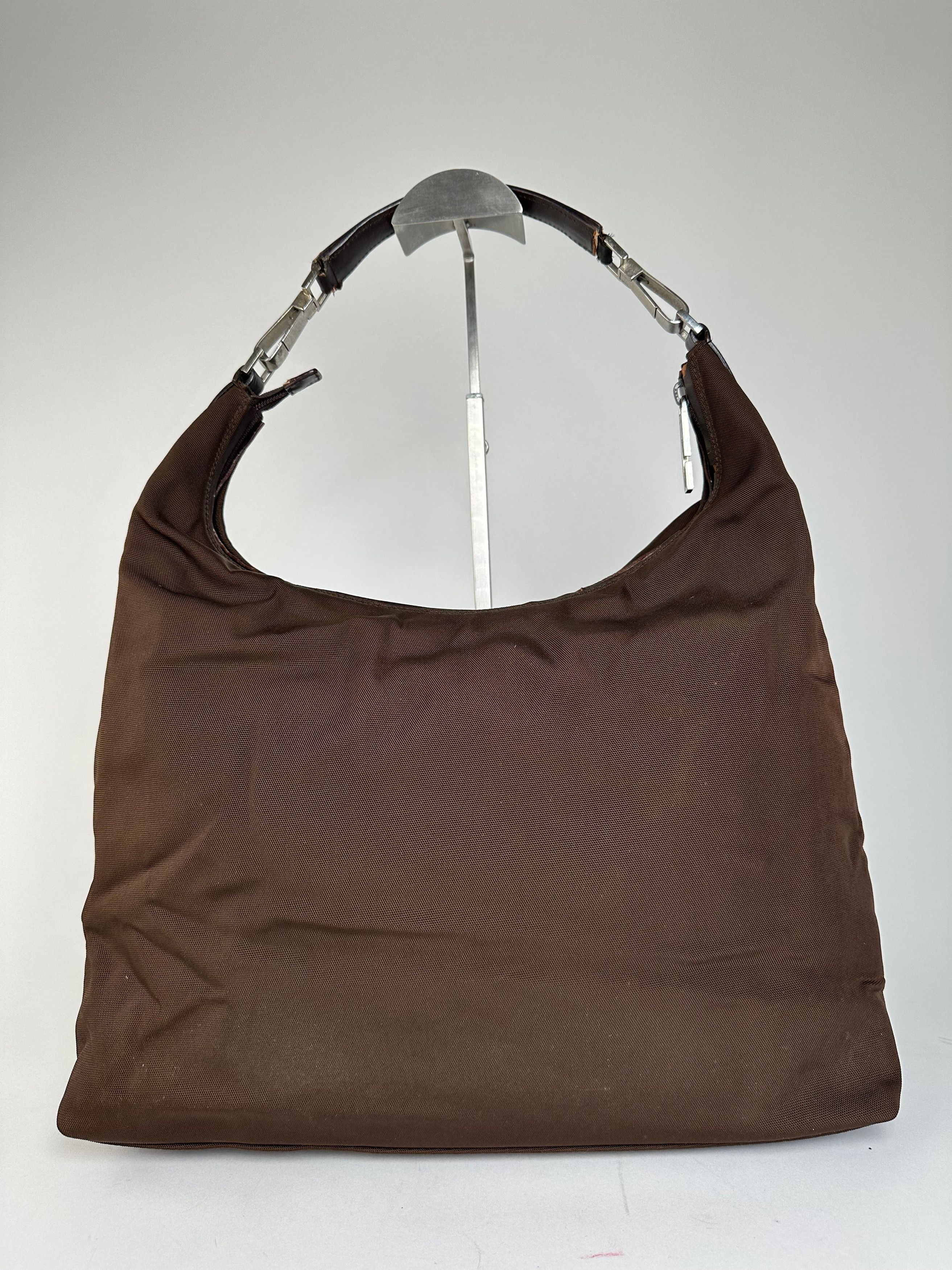 Gucci Vintage Canvas Leather Slouchy Hobo Handbag Brown Size ONE SIZE - 10 Thumbnail