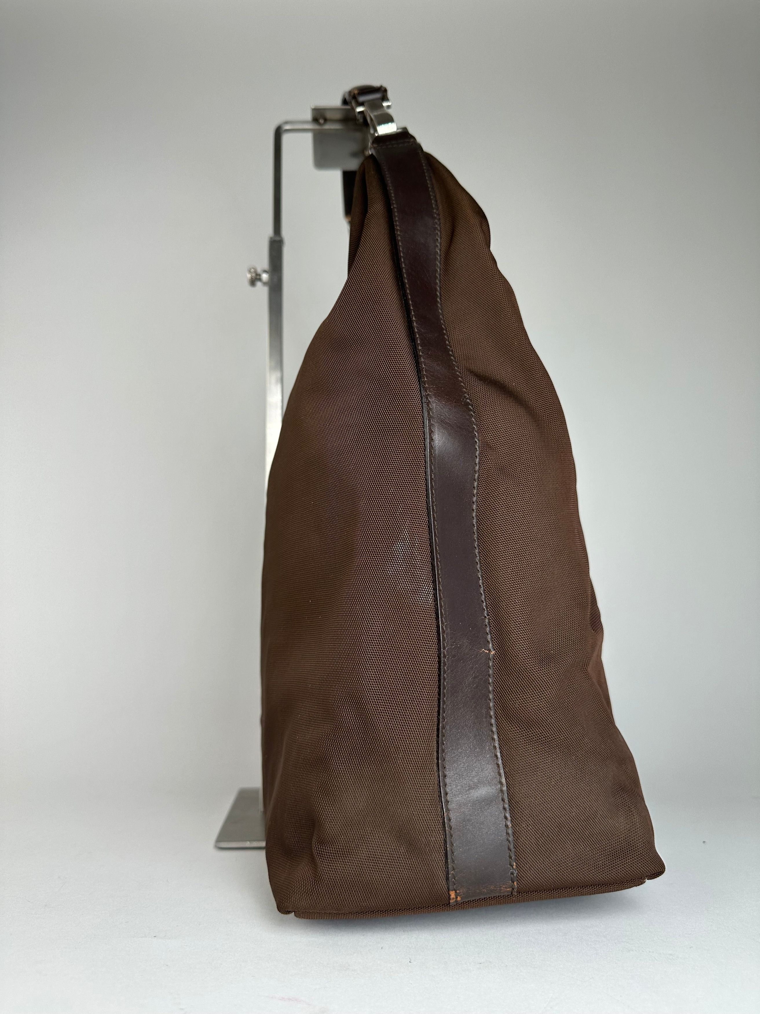 Gucci Vintage Canvas Leather Slouchy Hobo Handbag Brown Size ONE SIZE - 3 Thumbnail