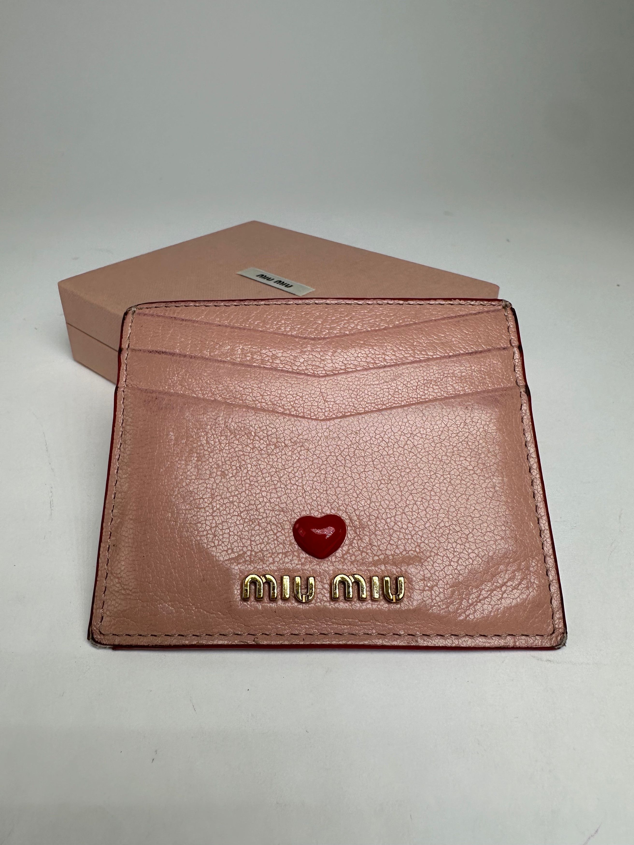 Miu Miu Vintage Madras Leather Card Holder Pink Size ONE SIZE - 3 Thumbnail