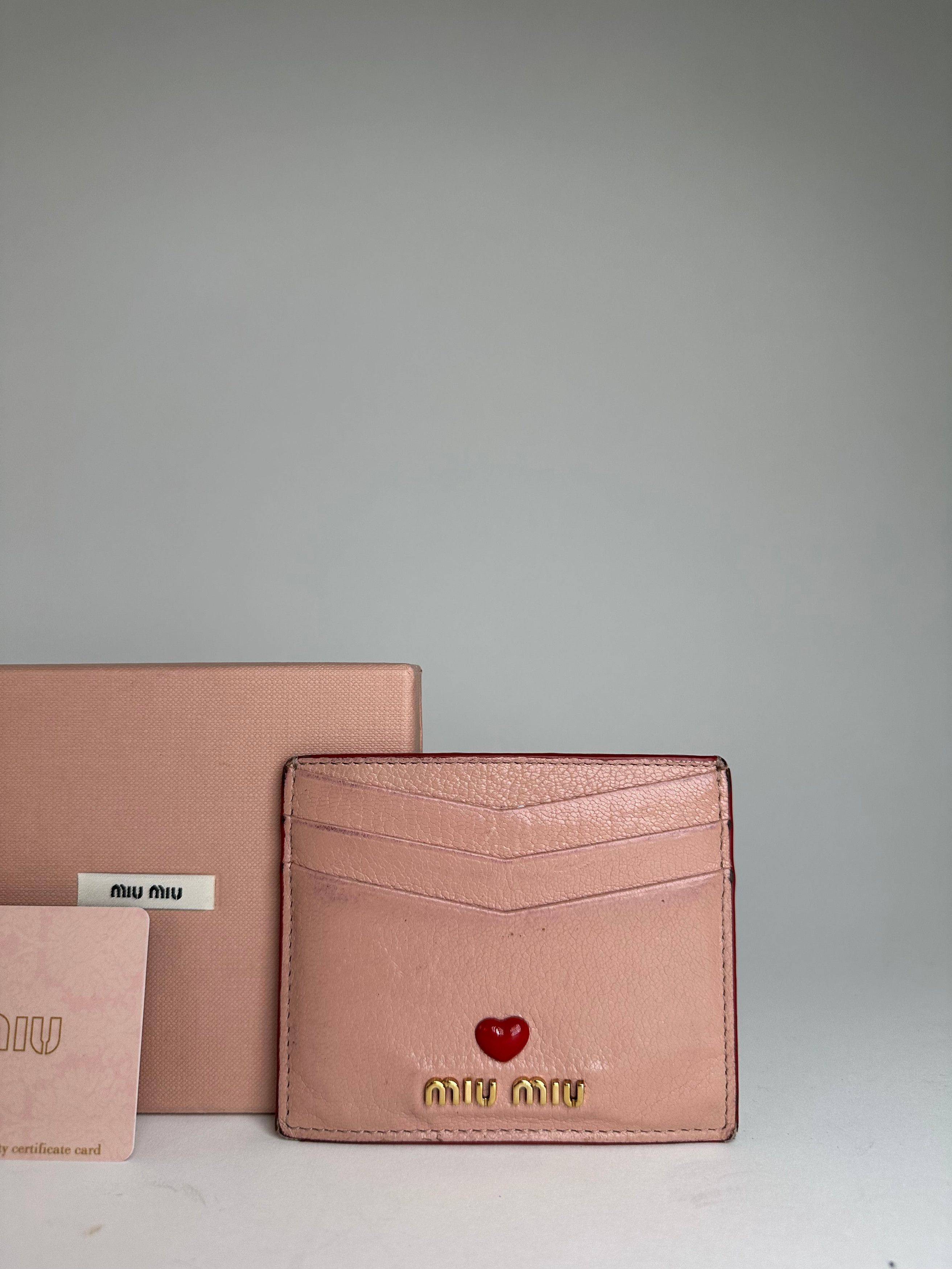 Miu Miu Vintage Madras Leather Card Holder Pink Size ONE SIZE - 6 Thumbnail