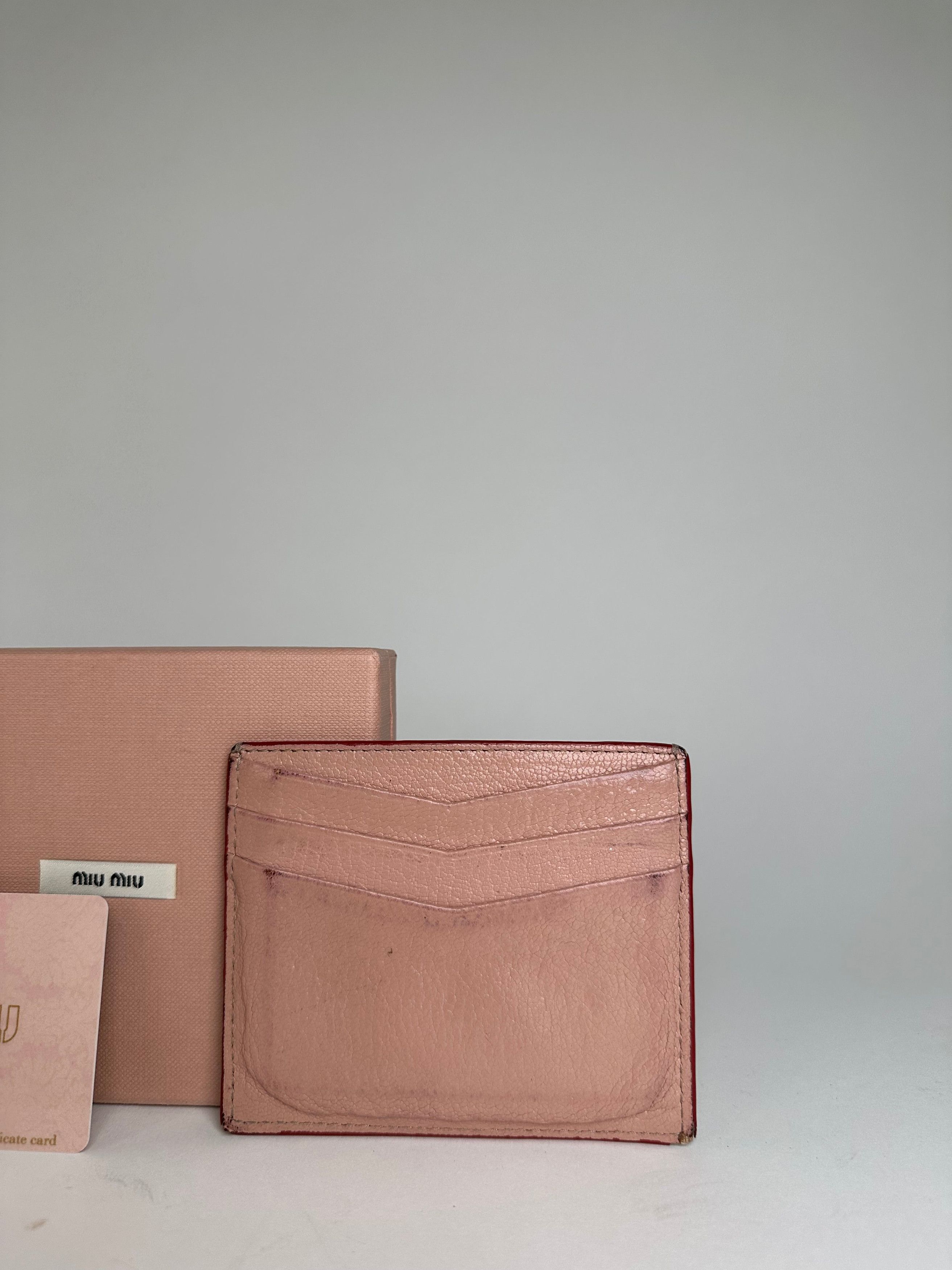 Miu Miu Vintage Madras Leather Card Holder Pink Size ONE SIZE - 7 Thumbnail
