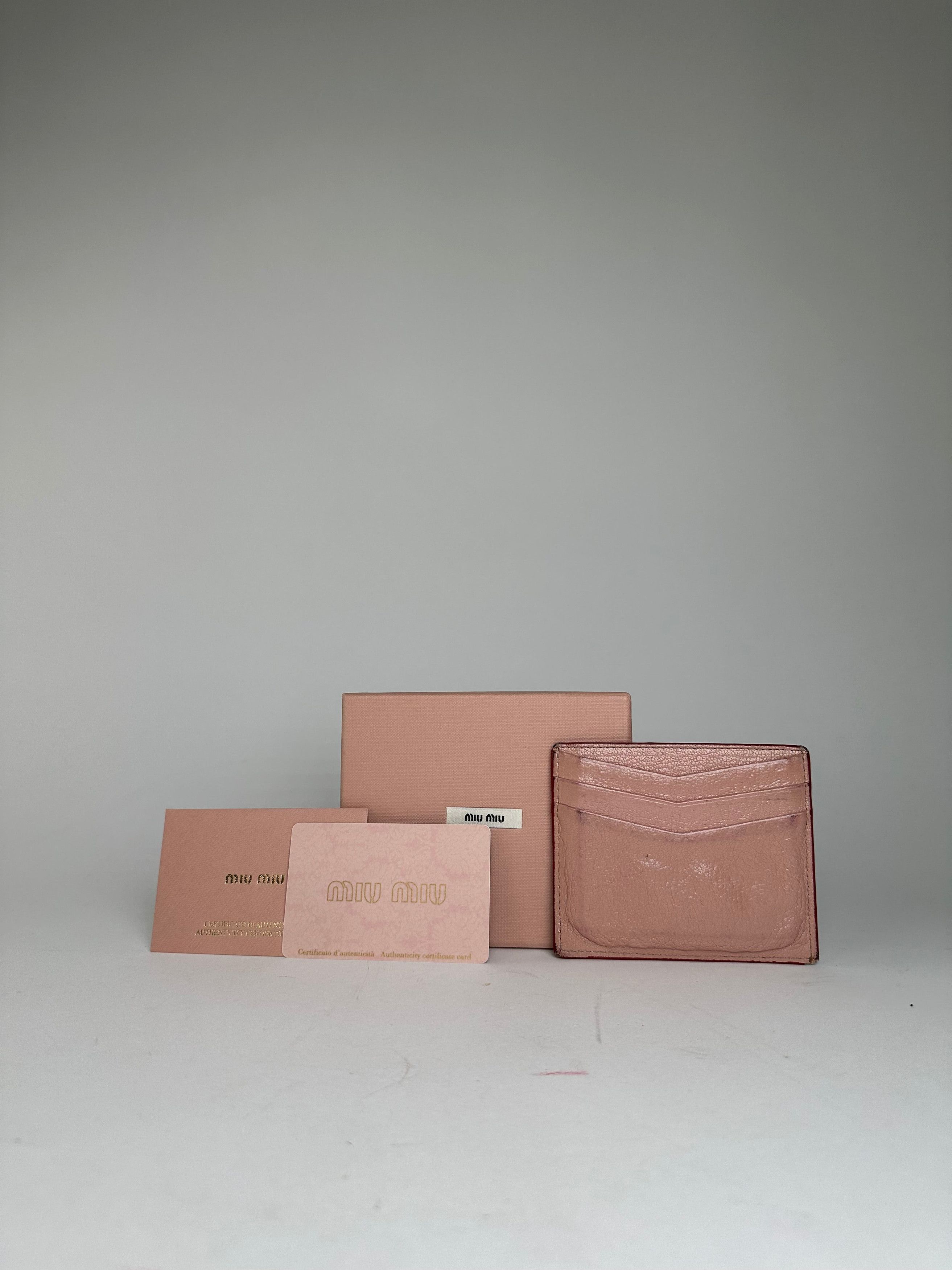 Miu Miu Vintage Madras Leather Card Holder Pink Size ONE SIZE - 2 Thumbnail
