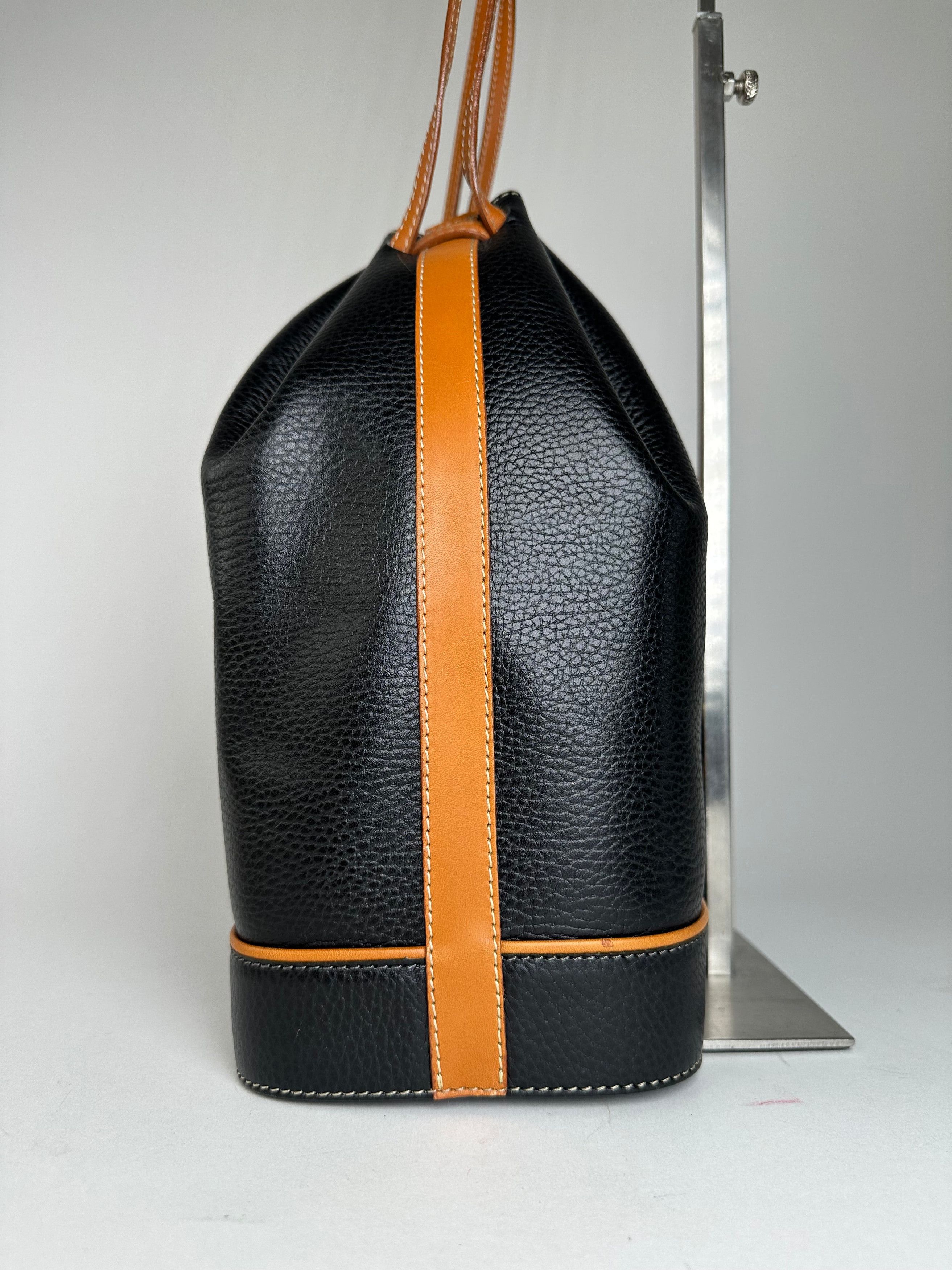 Courreges Vintage Courrèges AC Logo Leather Bucket Bag Black Cognac Size ONE SIZE - 4 Thumbnail