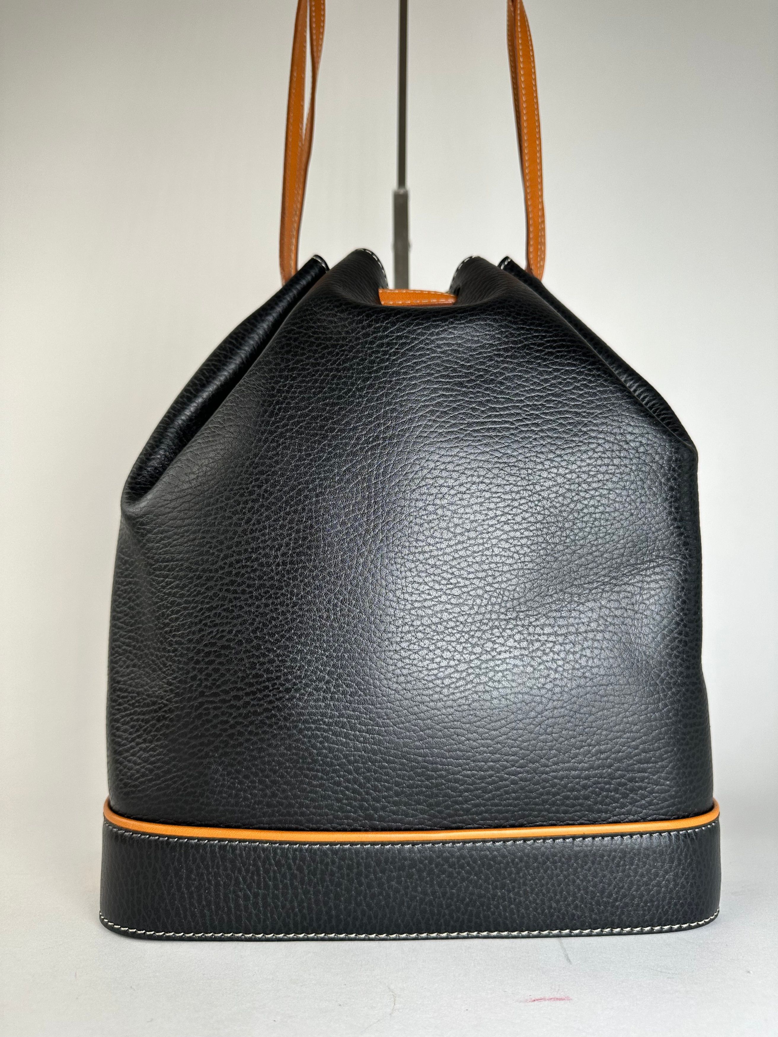 Courreges Vintage Courrèges AC Logo Leather Bucket Bag Black Cognac Size ONE SIZE - 10 Thumbnail