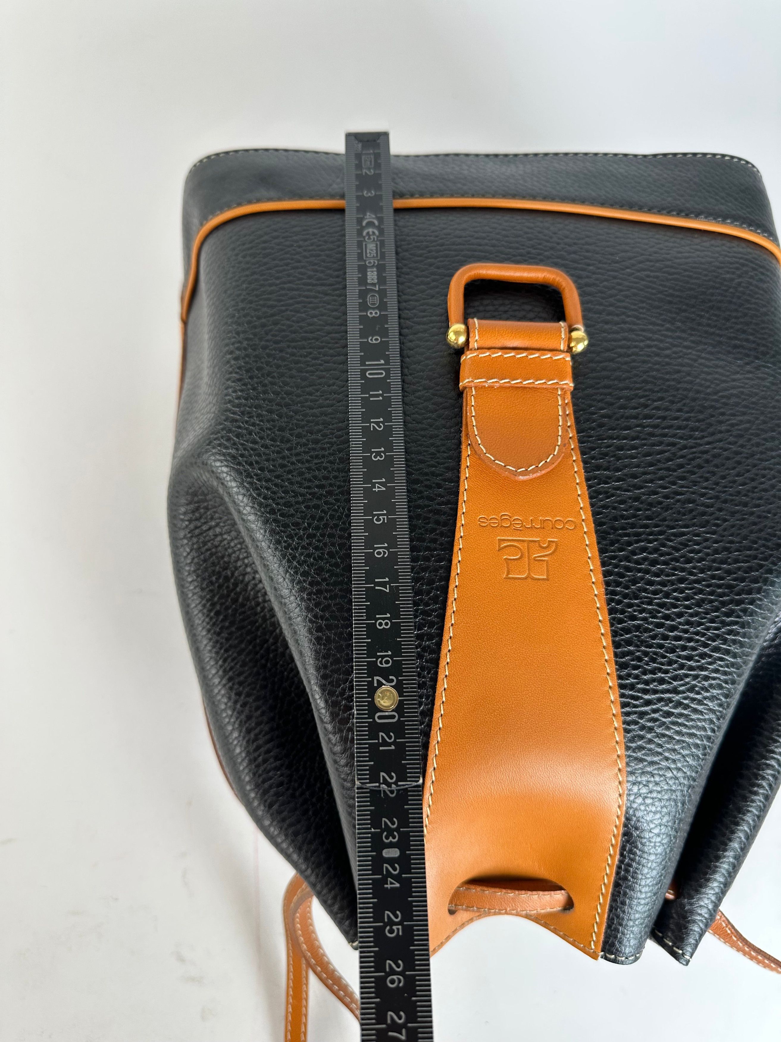 Courreges Vintage Courrèges AC Logo Leather Bucket Bag Black Cognac Size ONE SIZE - 12 Thumbnail
