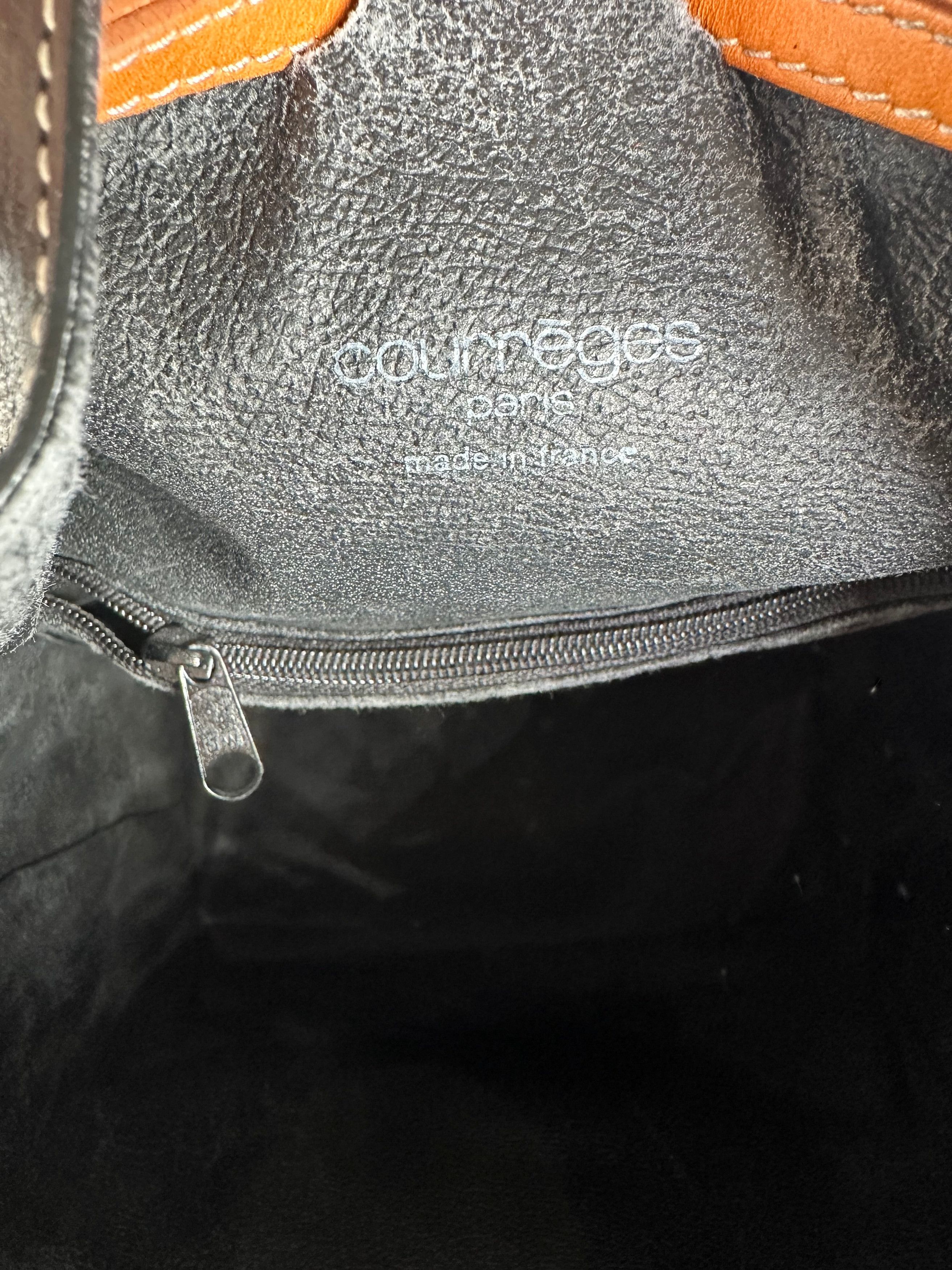 Courreges Vintage Courrèges AC Logo Leather Bucket Bag Black Cognac Size ONE SIZE - 8 Thumbnail