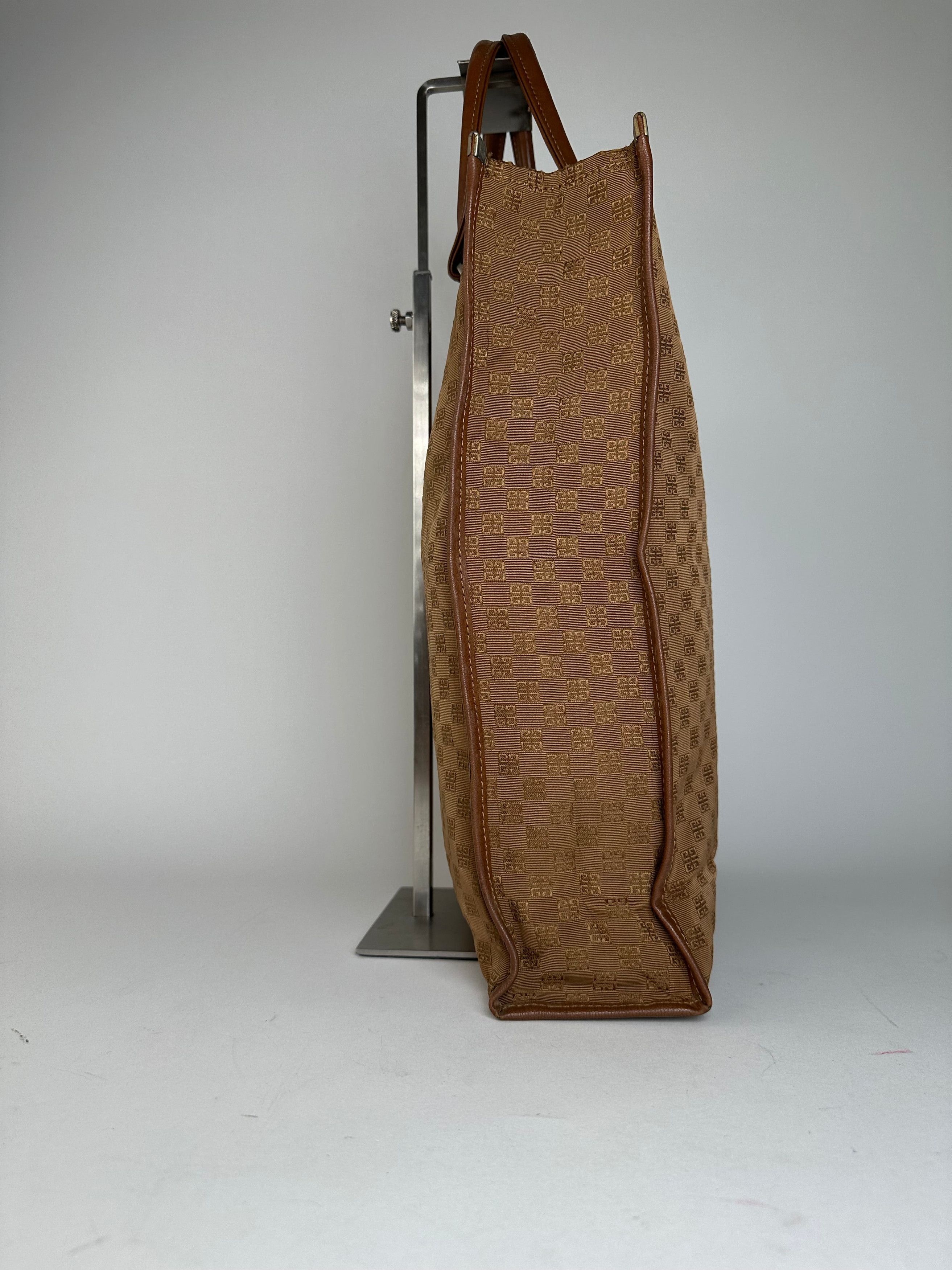 Givenchy Vintage 4G Monogram Canvas Leather Tote Bag Brown Size ONE SIZE - 3 Thumbnail