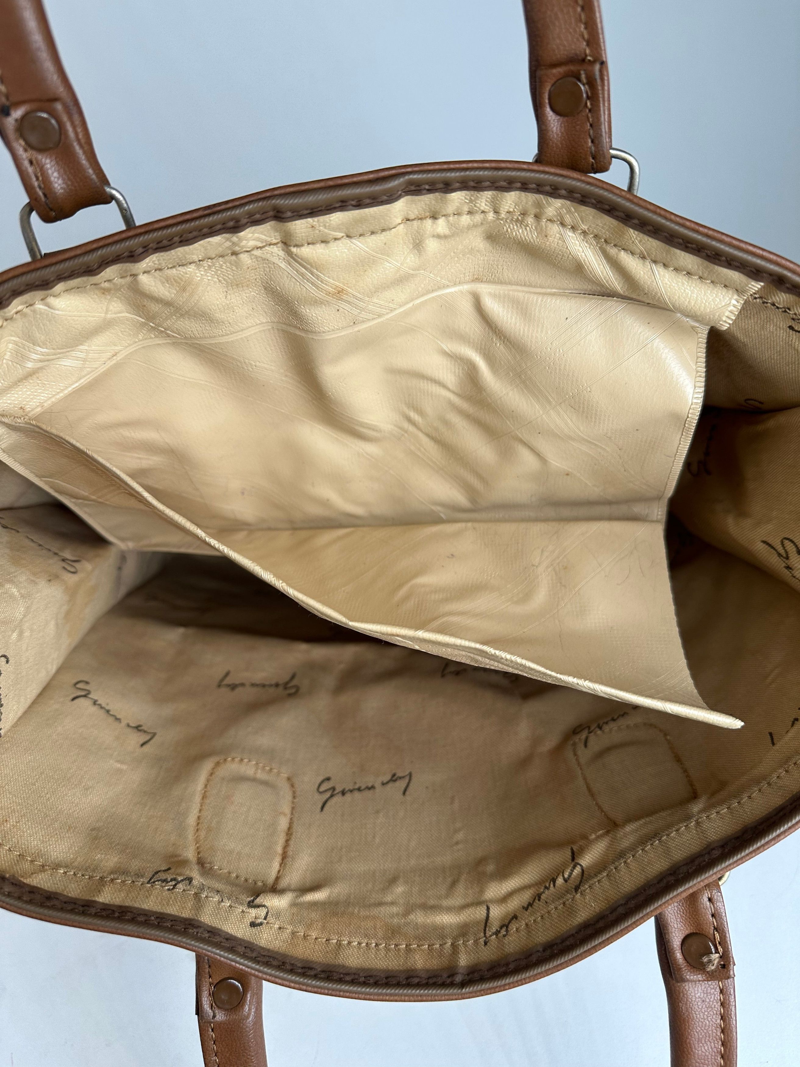 Givenchy Vintage 4G Monogram Canvas Leather Tote Bag Brown Size ONE SIZE - 7 Thumbnail
