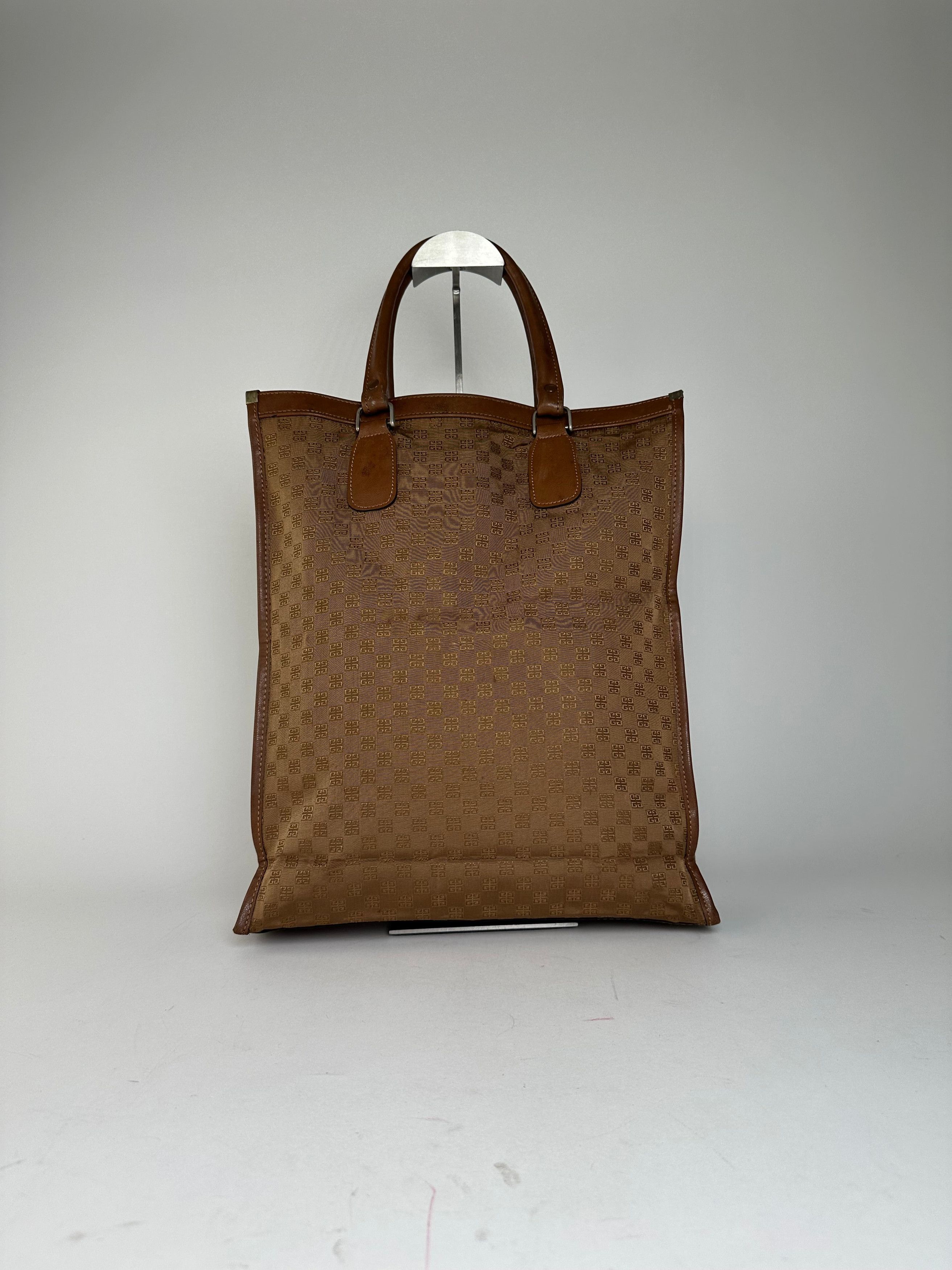 Givenchy Vintage 4G Monogram Canvas Leather Tote Bag Brown Size ONE SIZE - 2 Thumbnail