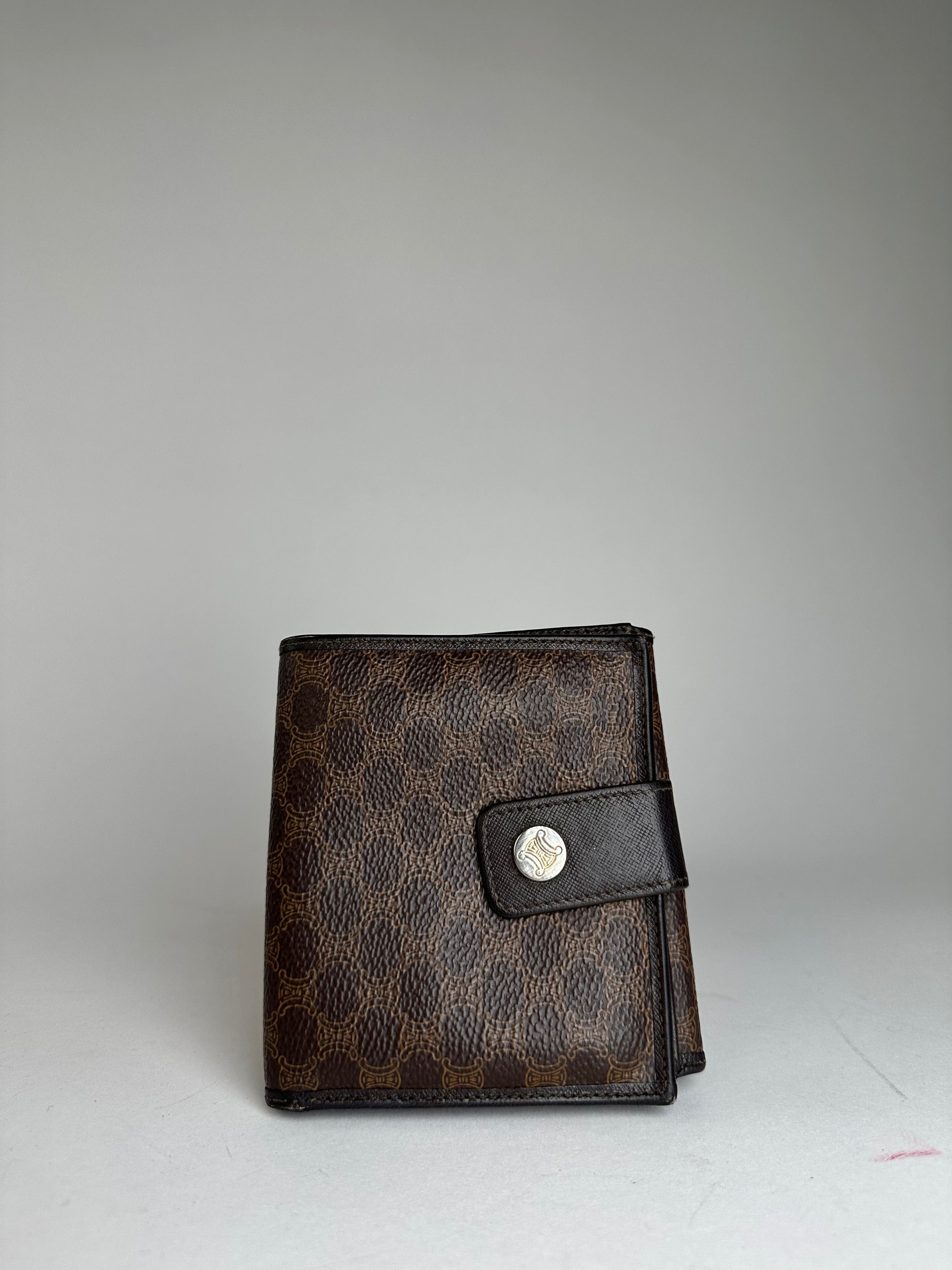 Celine Vintage Triomphe Monogram Coated Canvas Bifold Wallet Brown Size ONE SIZE - 10 Thumbnail