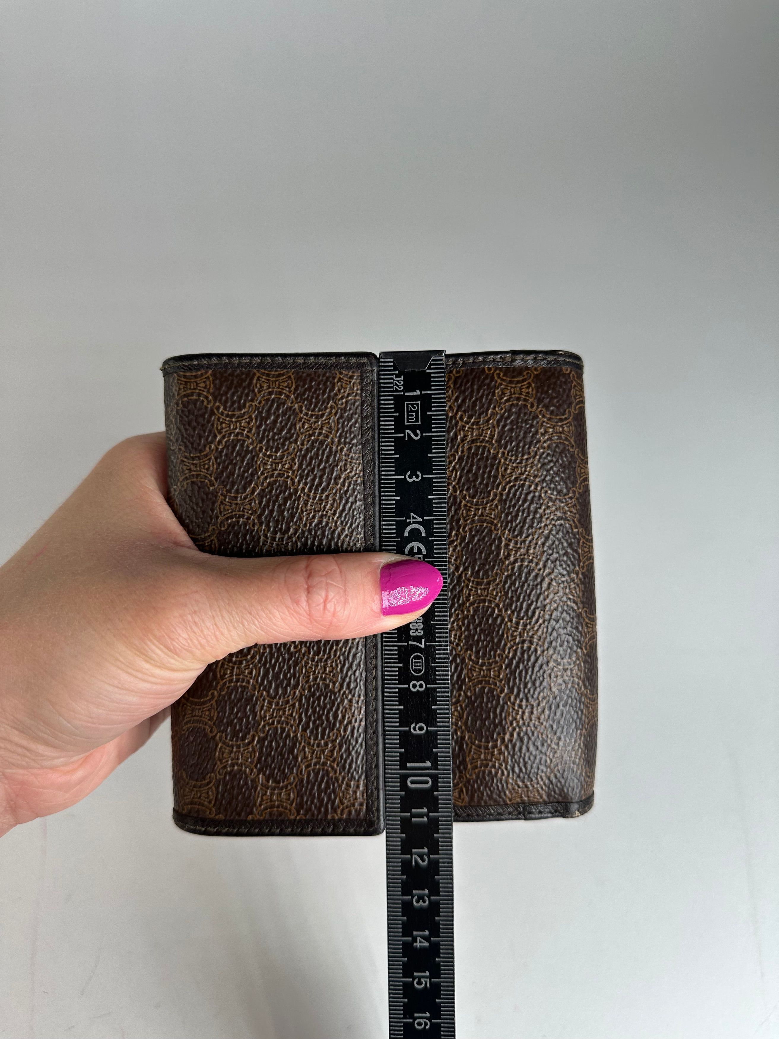 Celine Vintage Triomphe Monogram Coated Canvas Bifold Wallet Brown Size ONE SIZE - 8 Thumbnail