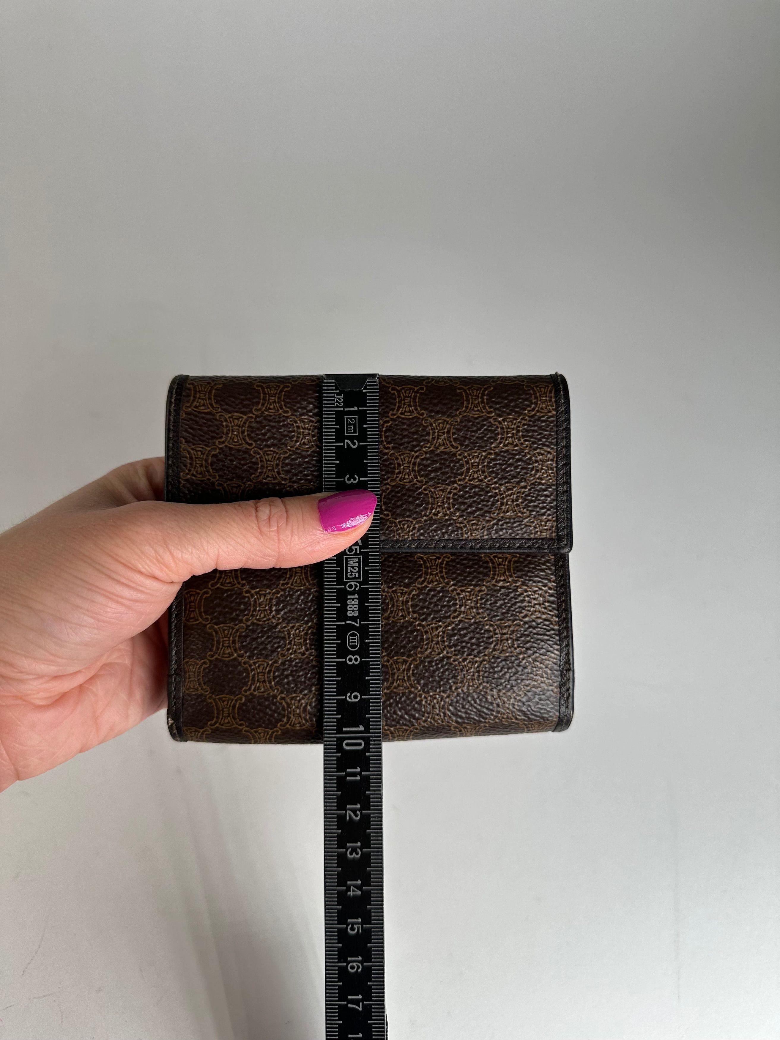 Celine Vintage Triomphe Monogram Coated Canvas Bifold Wallet Brown Size ONE SIZE - 9 Thumbnail