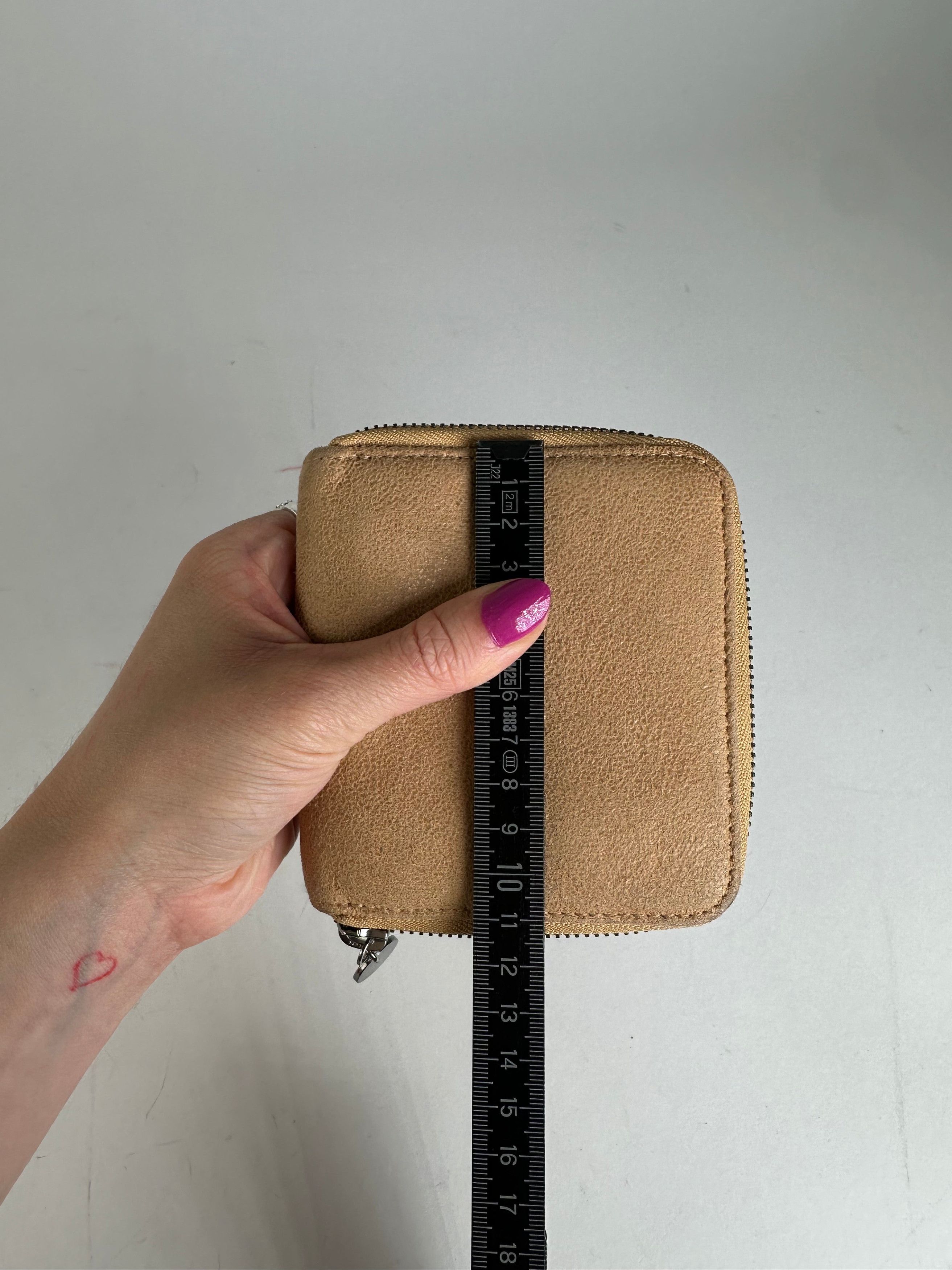 Stella McCartney Vintage Falabella Vegan Leather Compact Zip Wallet Camel Size ONE SIZE - 7 Thumbnail