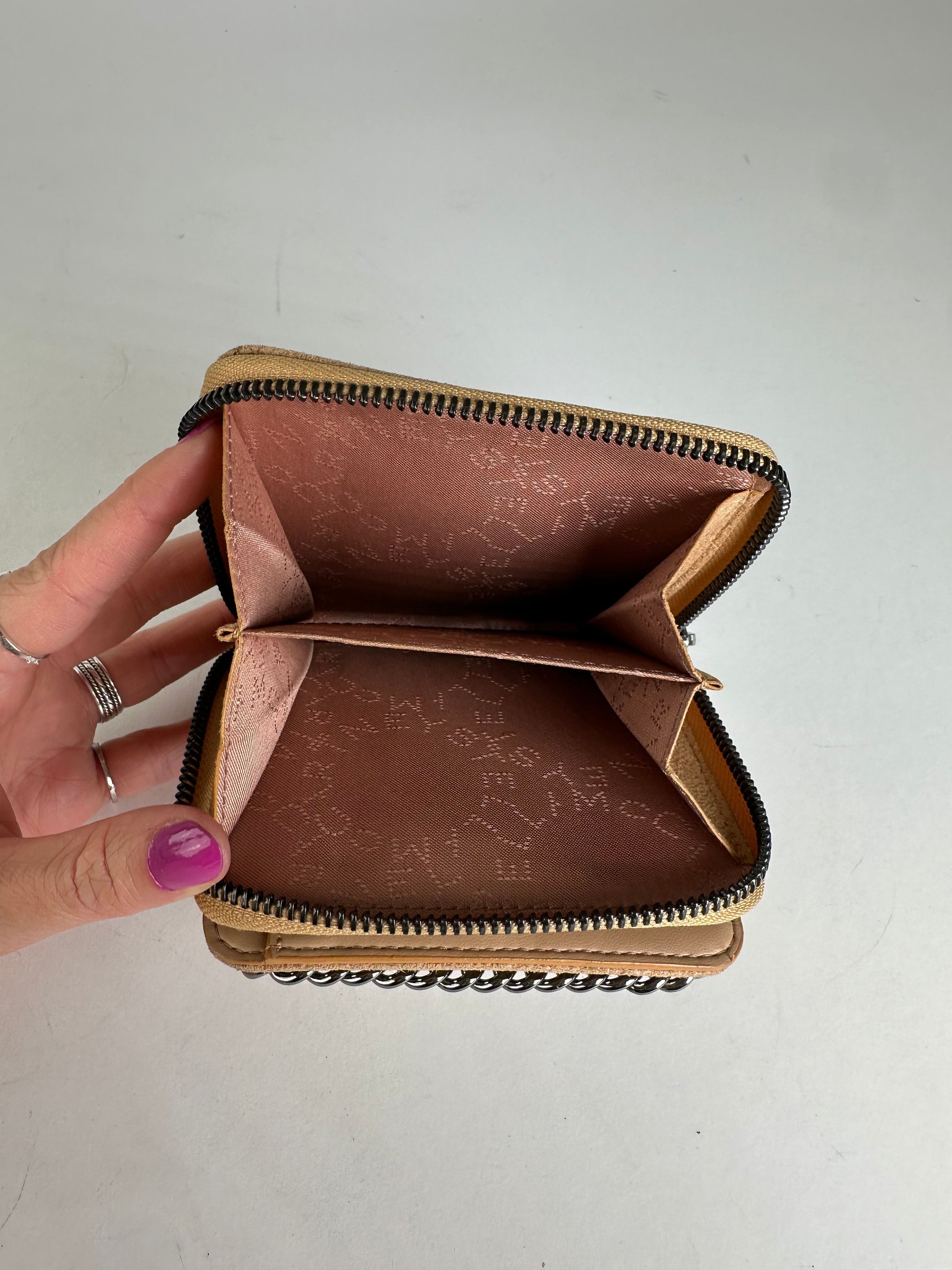 Stella McCartney Vintage Falabella Vegan Leather Compact Zip Wallet Camel Size ONE SIZE - 6 Thumbnail