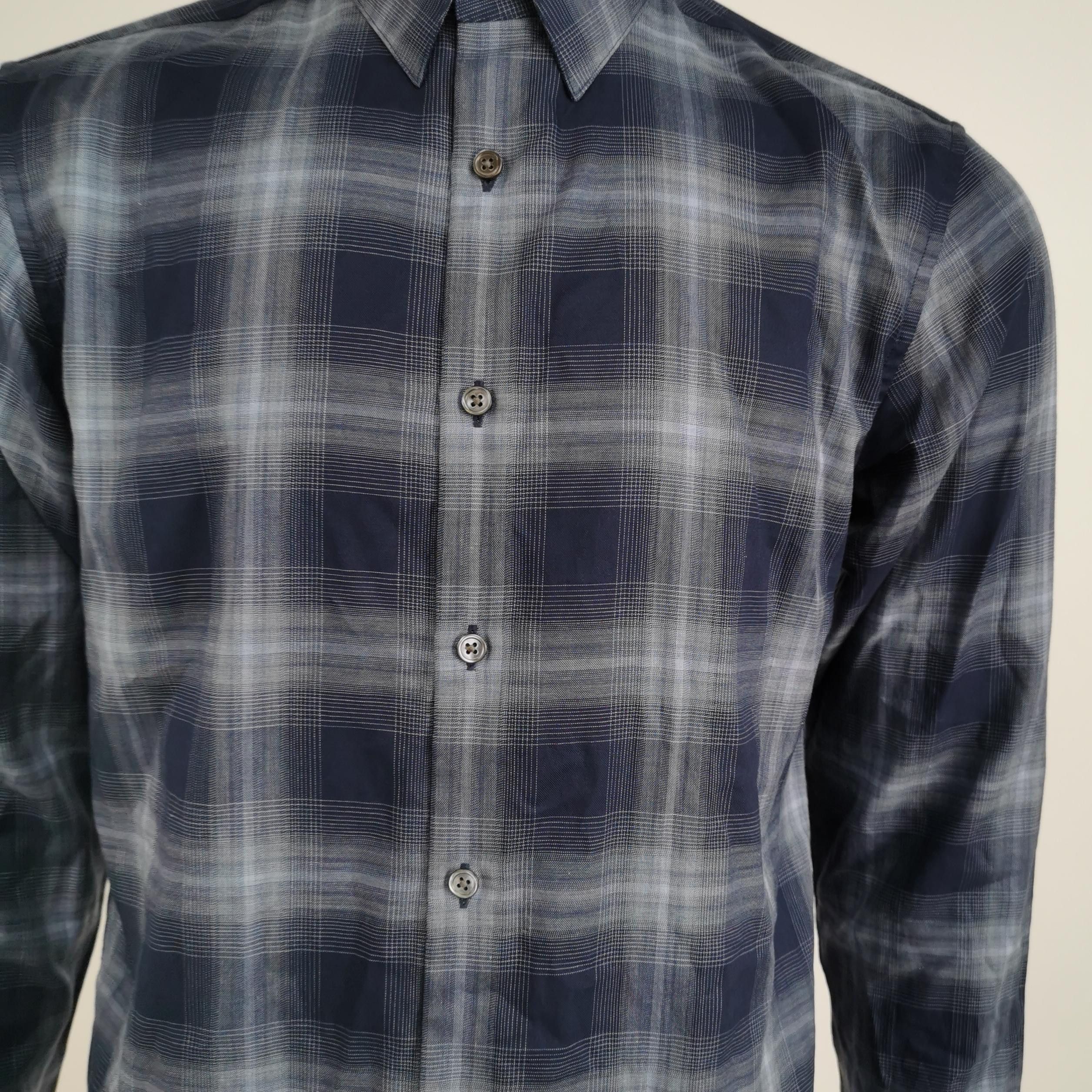 Theory Theory Blue Plaid Cotton Flannel Shirt S Size US S / EU 44-46 / 1 - 3 Thumbnail