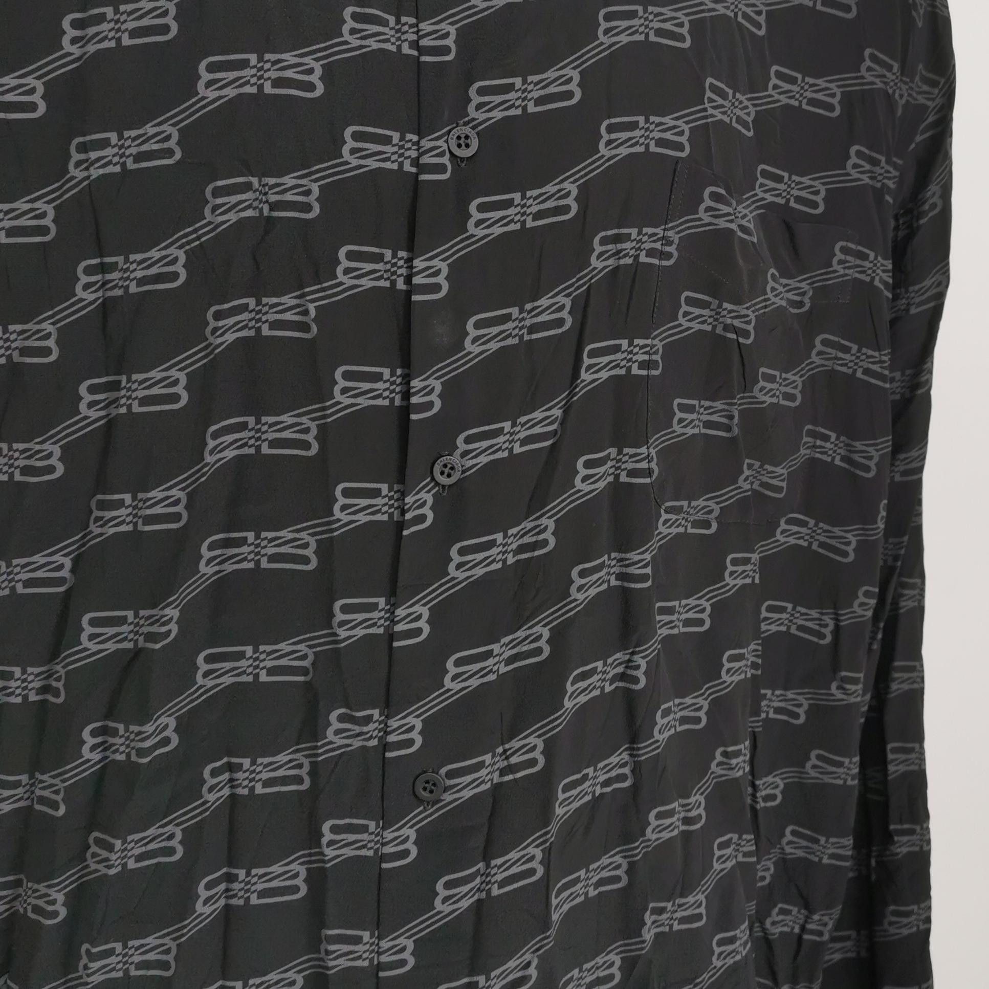 Balenciaga Balenciaga Silk Monogram Button Up Shirt 38 Size US S / EU 44-46 / 1 - 3 Thumbnail