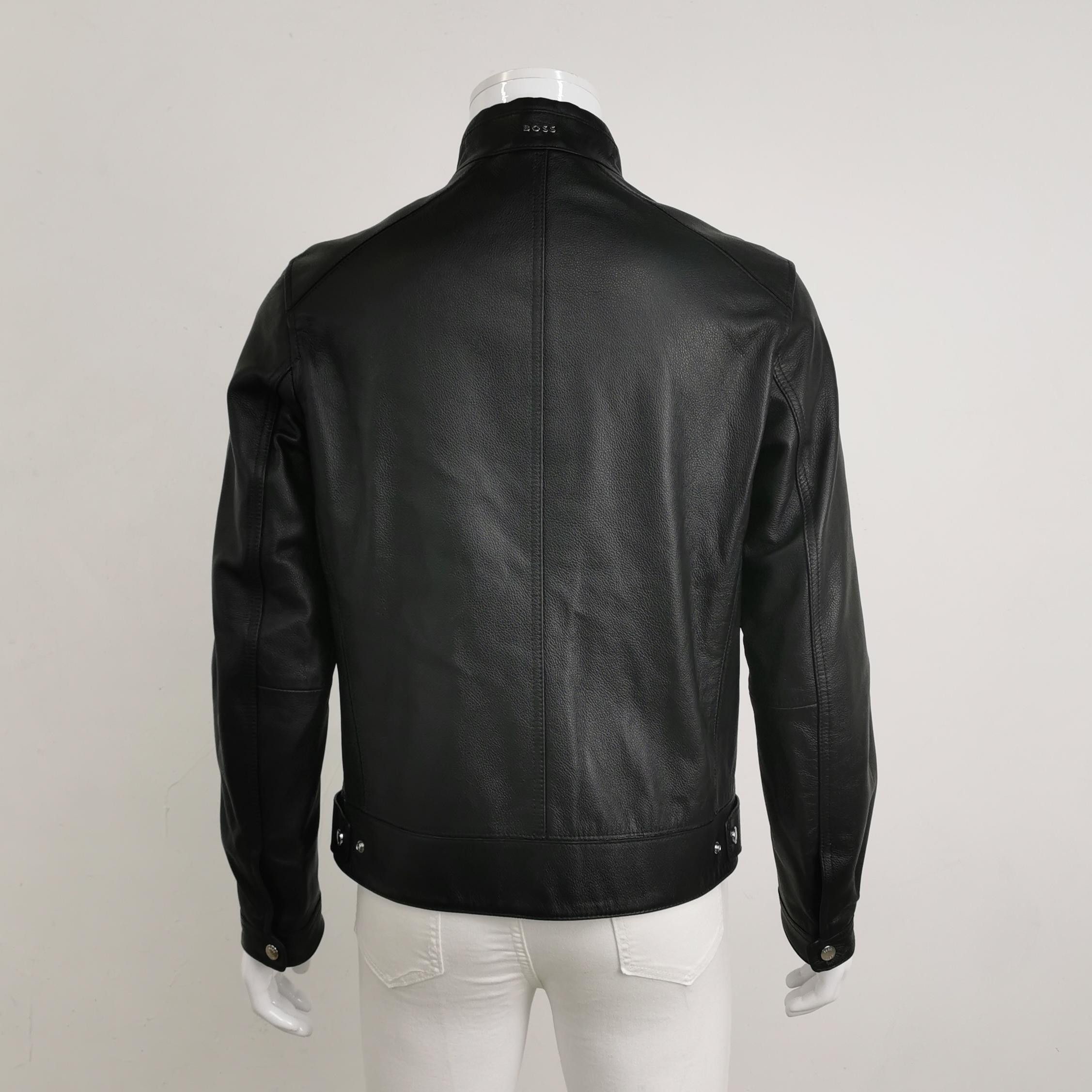 Hugo Boss Hugo Boss Black Lambskin Leather Jacket US 38R Size US M / EU 48-50 / 2 - 2 Thumbnail