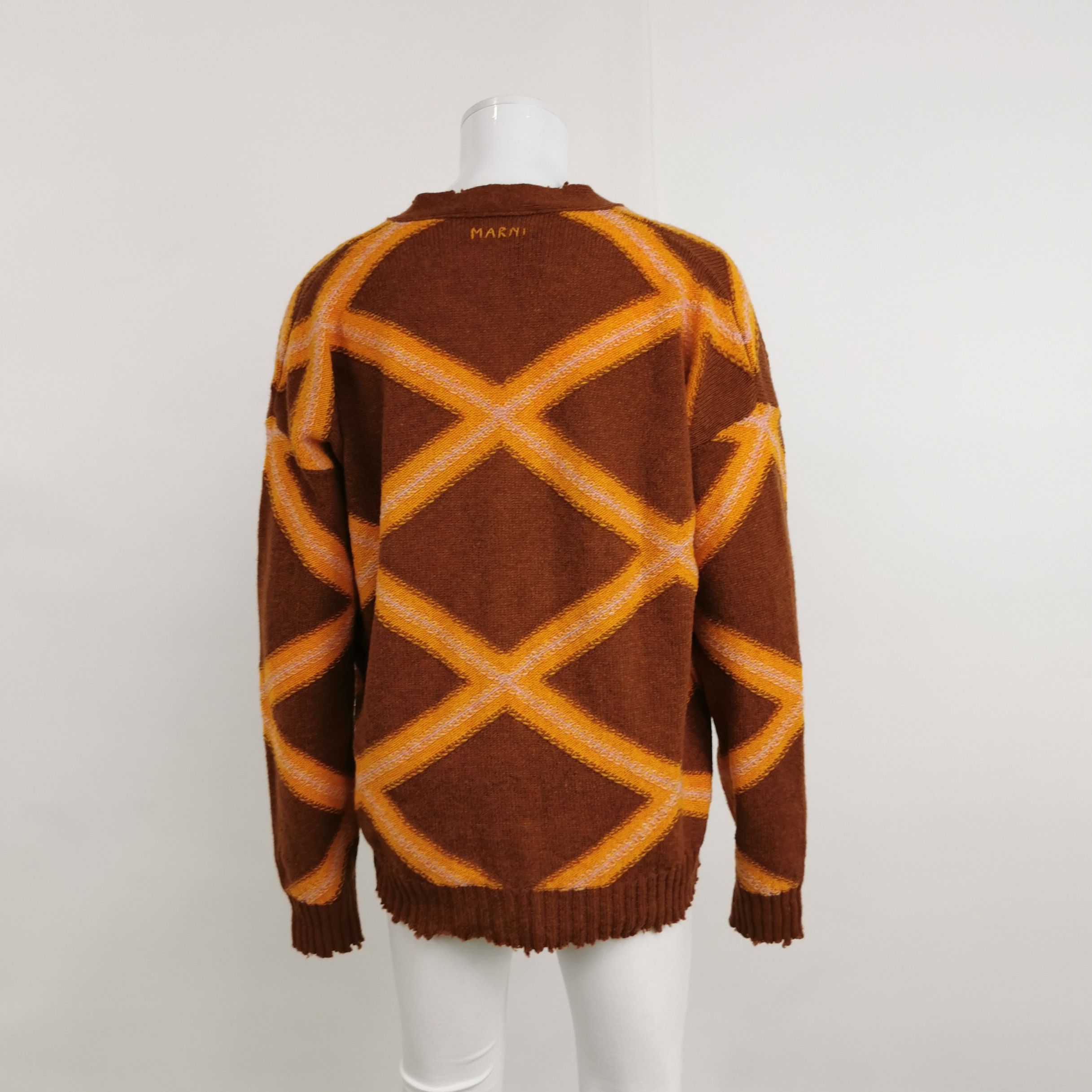 Marni Marni Geometric Pattern Wool Cardigan Size 52 Size US L / EU 52-54 / 3 - 2 Thumbnail