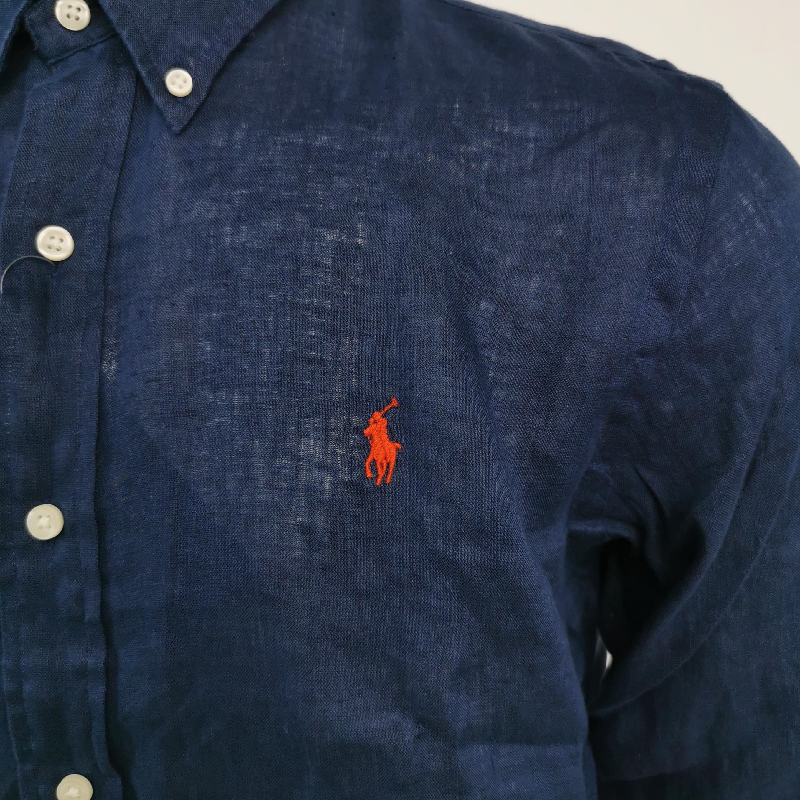 Polo Ralph Lauren Polo Ralph Lauren Navy Linen Button Up Shirt M Size US M / EU 48-50 / 2 - 3 Thumbnail