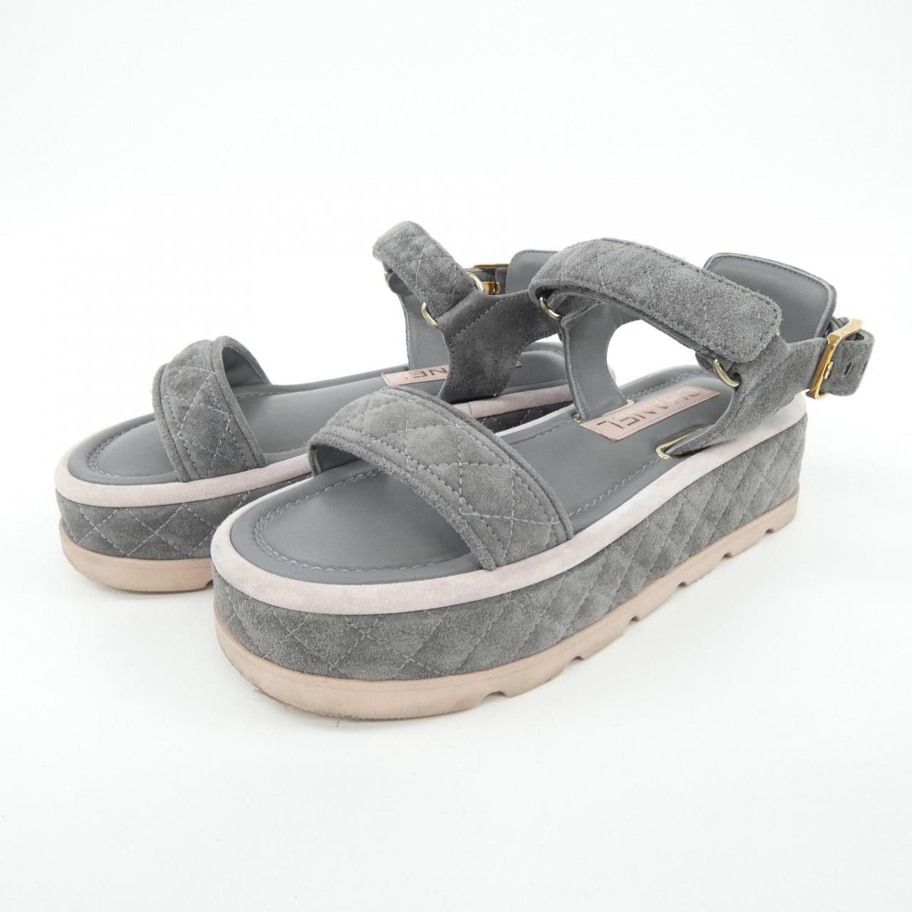 Chanel Chanel Chanel Suede Calfskin Sandals Leather Shoes G39143X56600 DUTY FREE for USA Size ONE SIZE - 3 Thumbnail