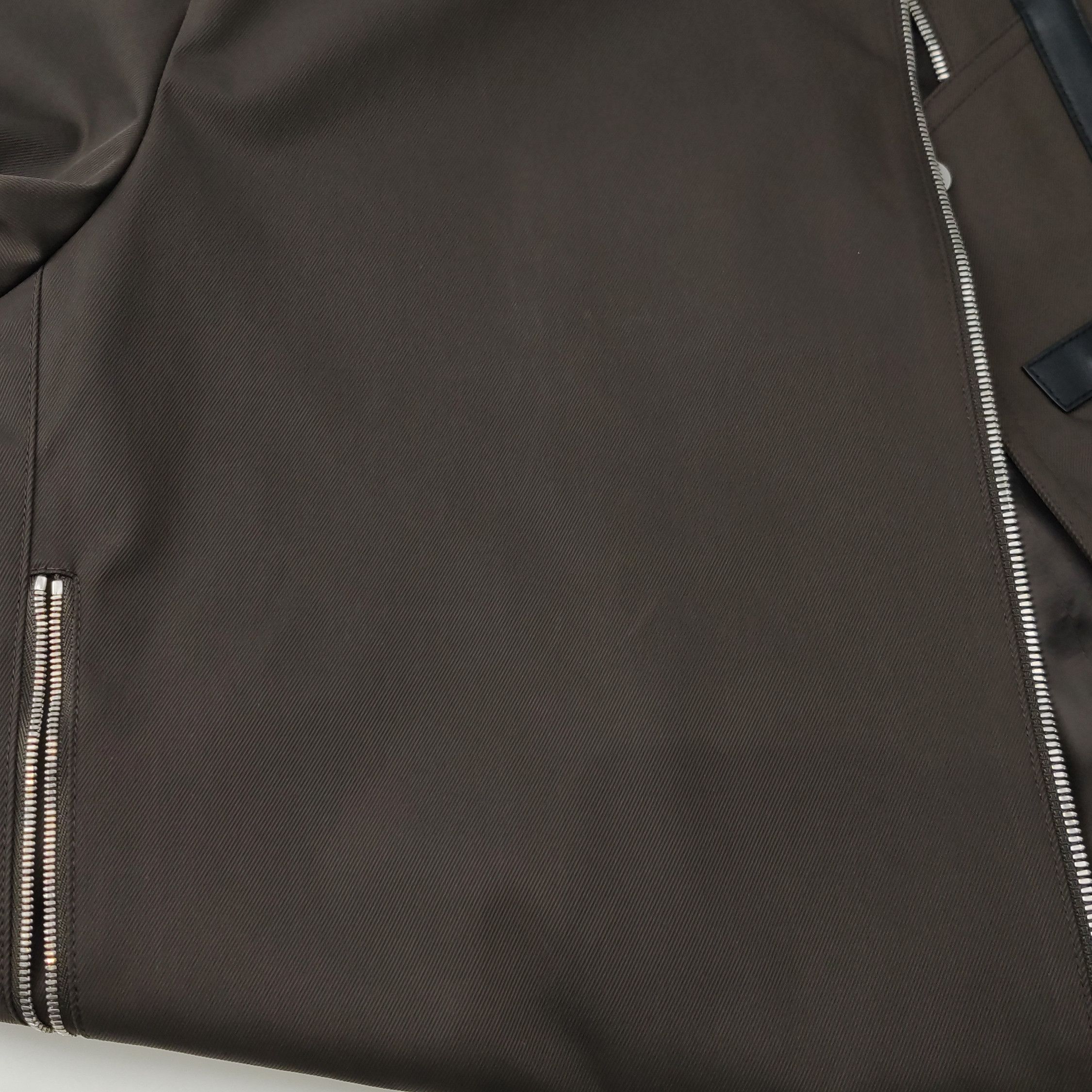 Hermes Hermes Leather Paneled Zip-Up Jacket Brown 48 Size US M / EU 48-50 / 2 - 10 Thumbnail