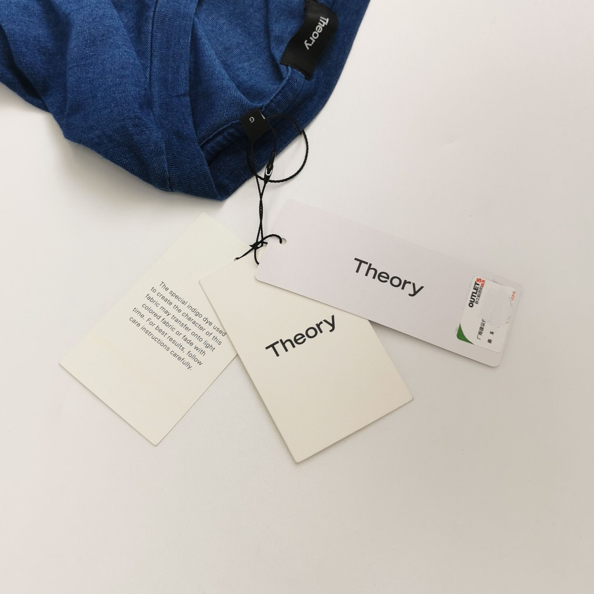 Theory Theory Indigo Cotton Modal Pocket T-Shirt Size L Size US L / EU 52-54 / 3 - 3 Thumbnail