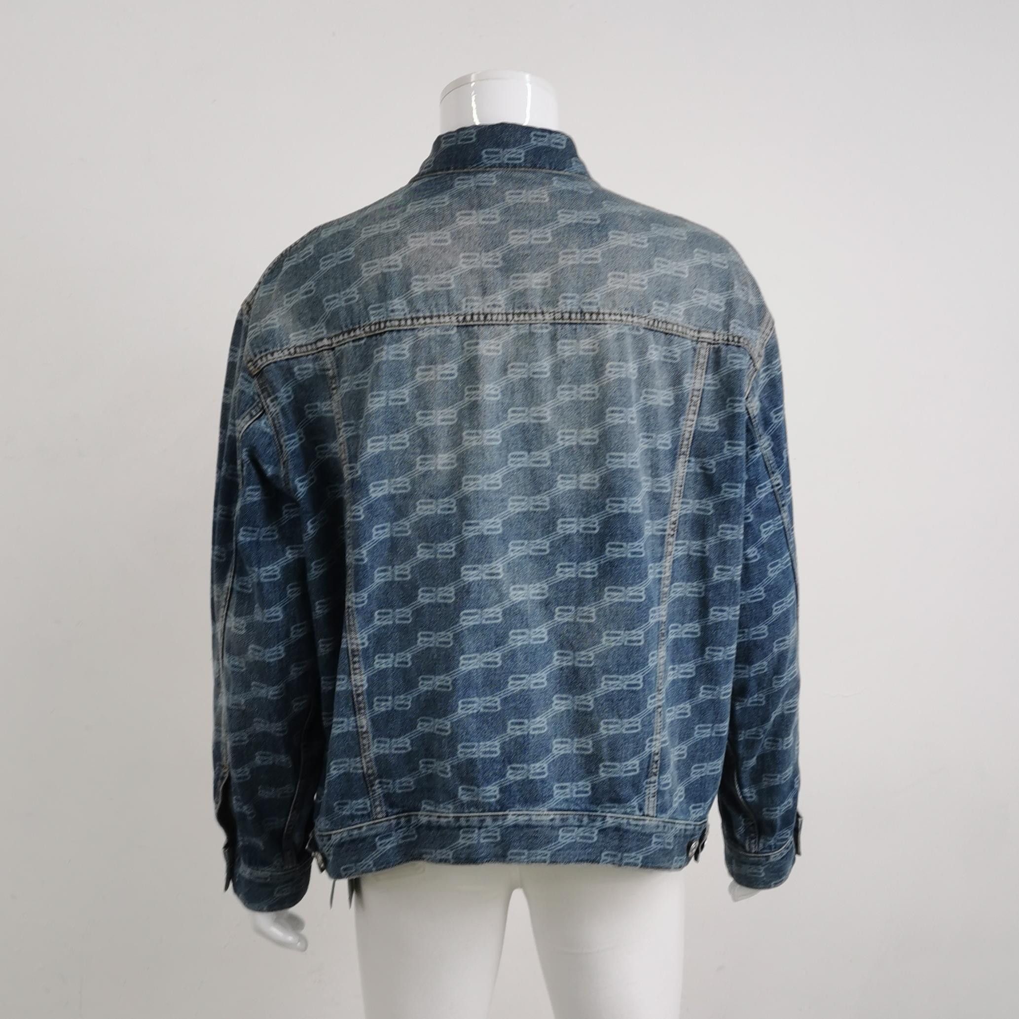 Balenciaga Balenciaga All-Over Monogram Denim Jacket Size S Size US S / EU 44-46 / 1 - 2 Thumbnail