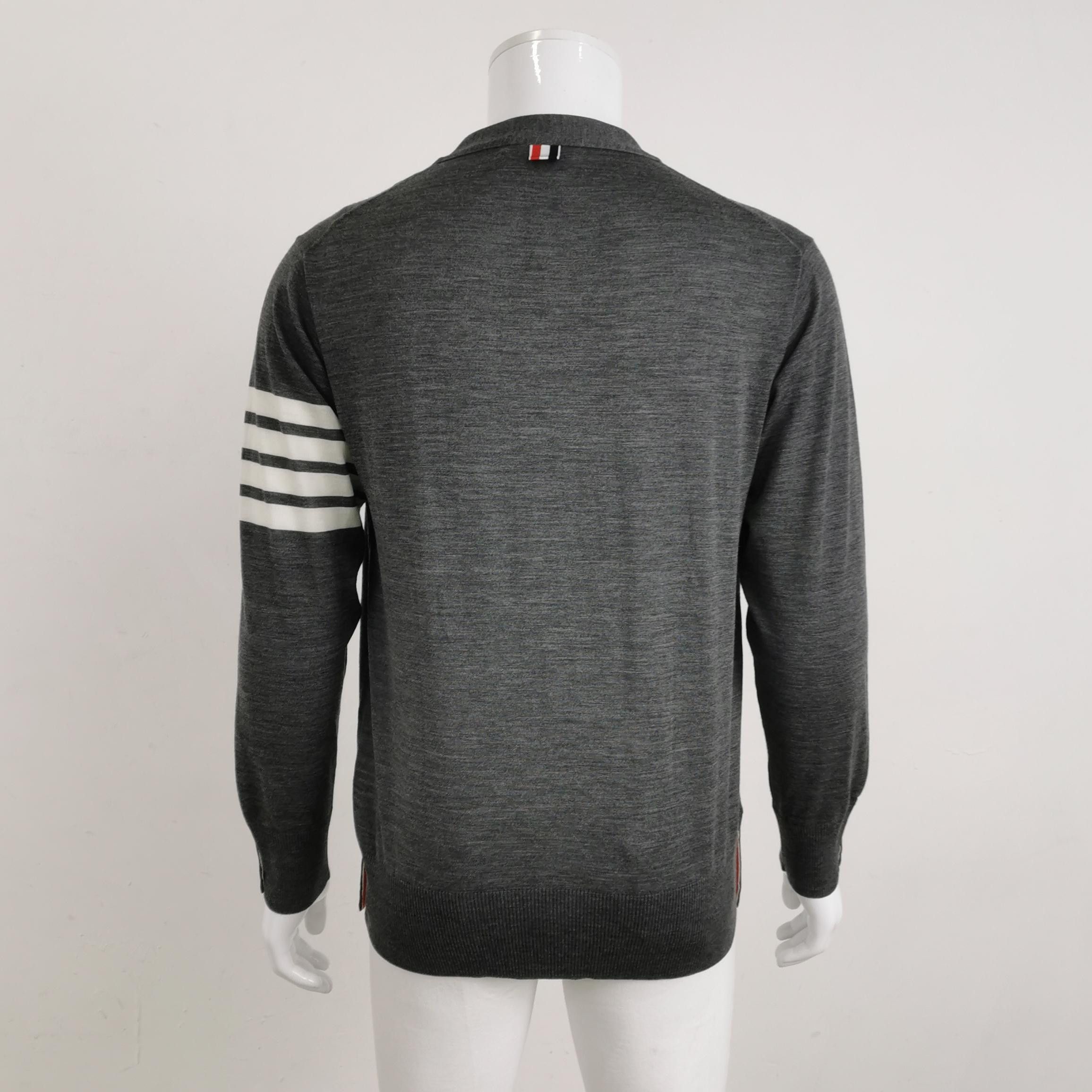 Thom Browne Thom Browne Merino Wool 4-Bar Cardigan Size 4 Size US XL / EU 56 / 4 - 2 Thumbnail