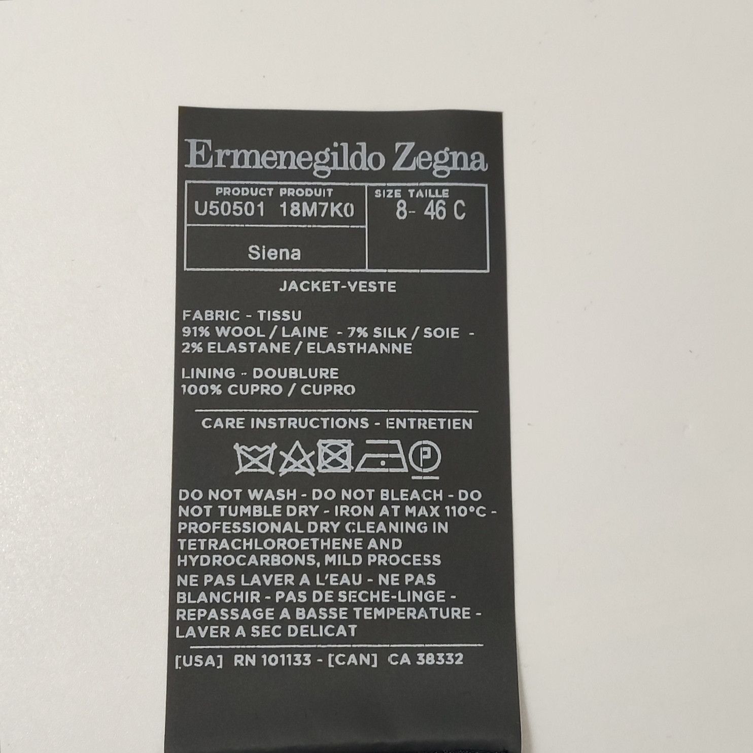 Ermenegildo Zegna Ermenegildo Zegna Wool-Silk Double-Breasted Blazer 36S Size 36S - 8 Thumbnail