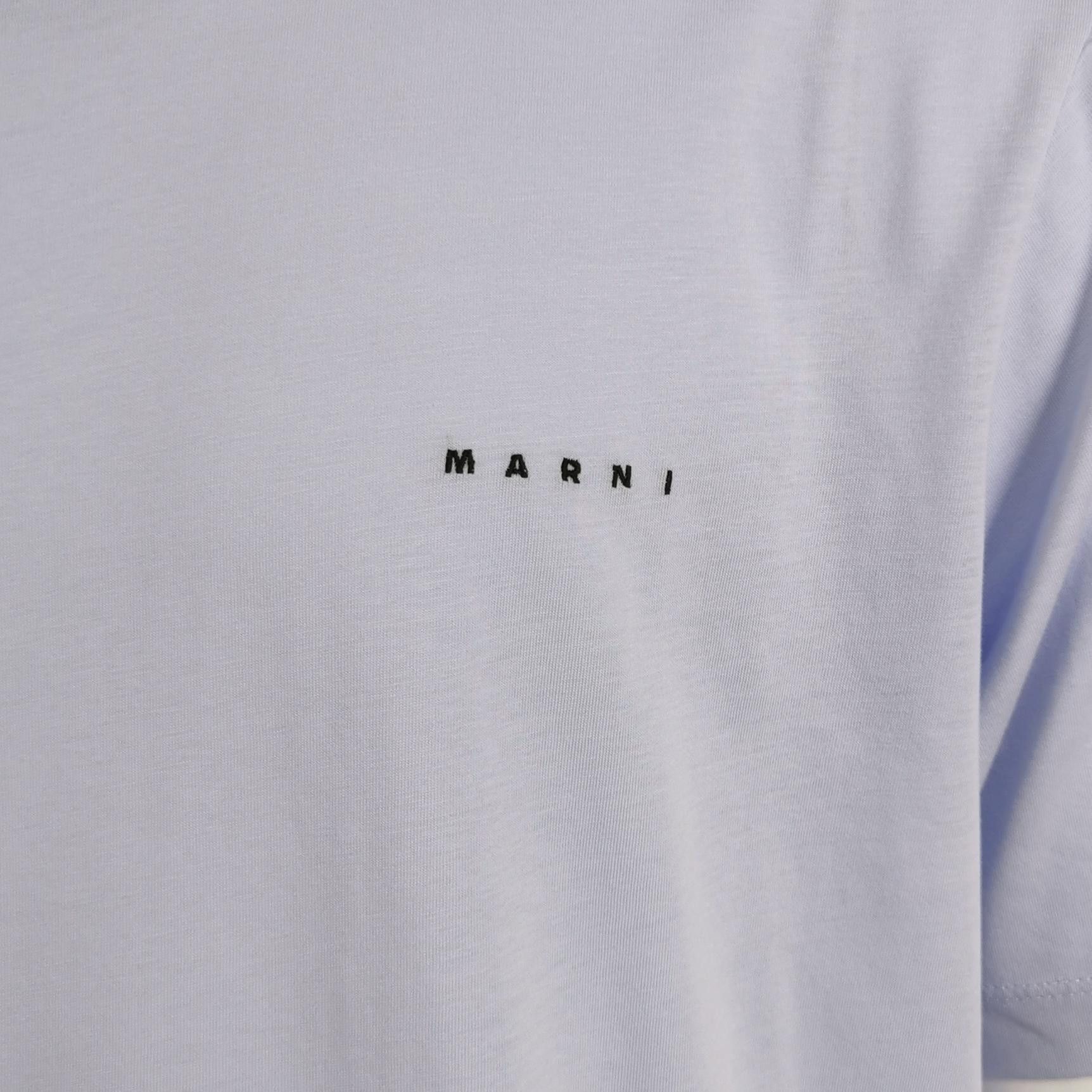 Marni Marni Logo T-Shirt Blue Size 54 Size US L / EU 52-54 / 3 - 3 Thumbnail