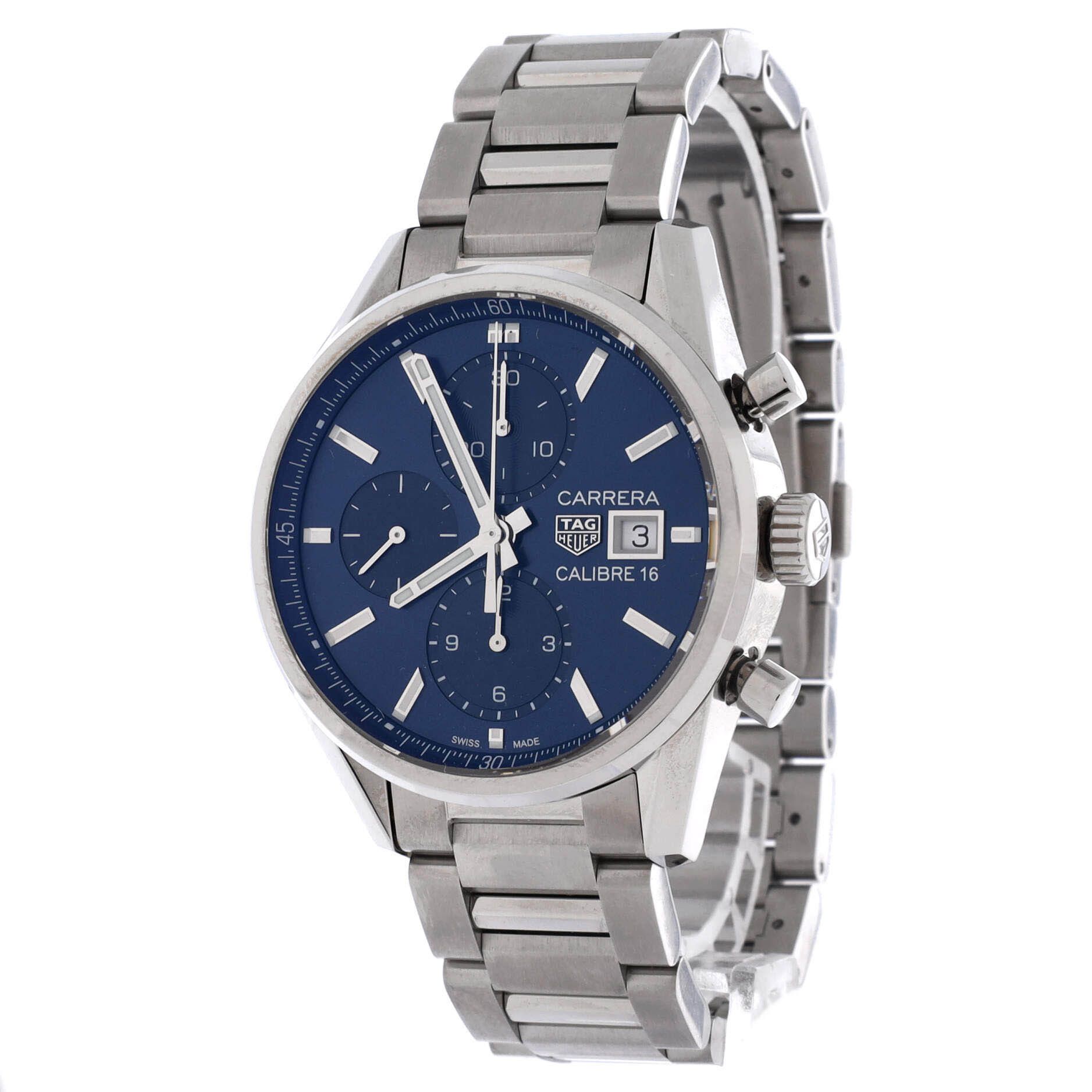 Tag Heuer Carrera calibre 16 chronograph automatic watch stainless steel 41 Size ONE SIZE - 3 Thumbnail