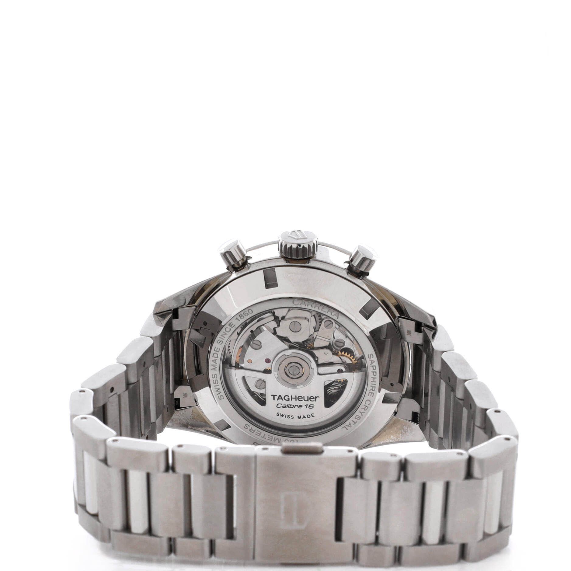 Tag Heuer Carrera calibre 16 chronograph automatic watch stainless steel 41 Size ONE SIZE - 6 Thumbnail