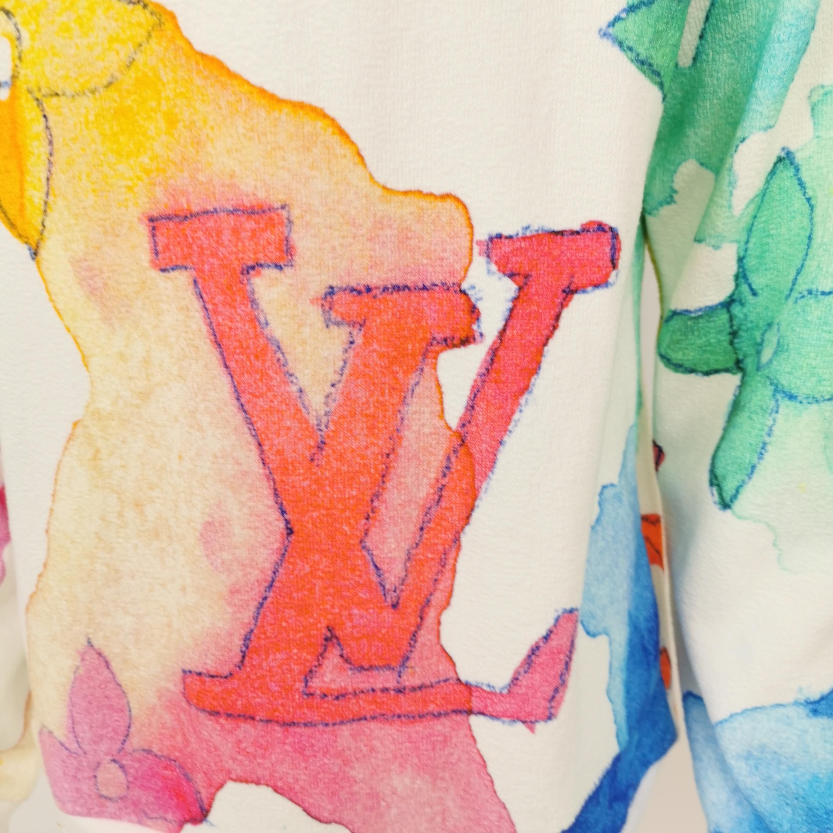 Louis Vuitton Louis Vuitton Watercolour Logo Sweatshirt L Size US L / EU 52-54 / 3 - 3 Thumbnail