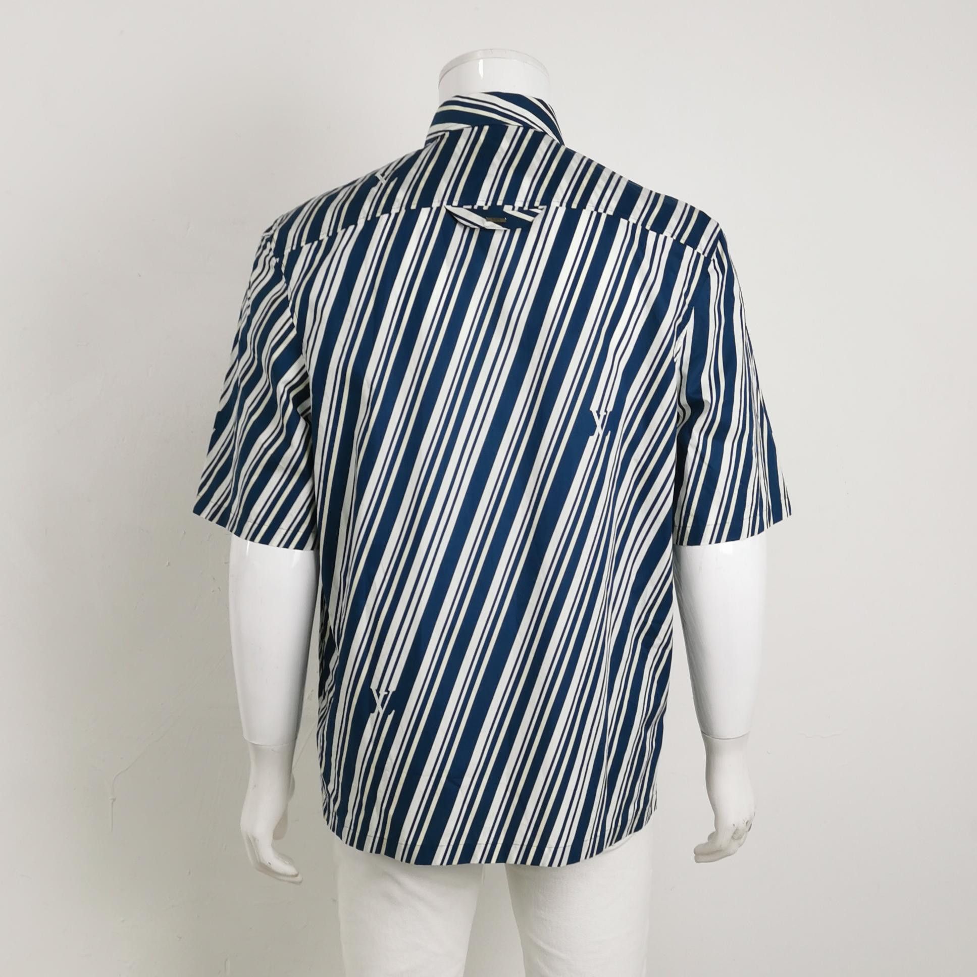 Louis Vuitton Louis Vuitton Striped Cotton Short Sleeve Shirt M Size US M / EU 48-50 / 2 - 2 Thumbnail