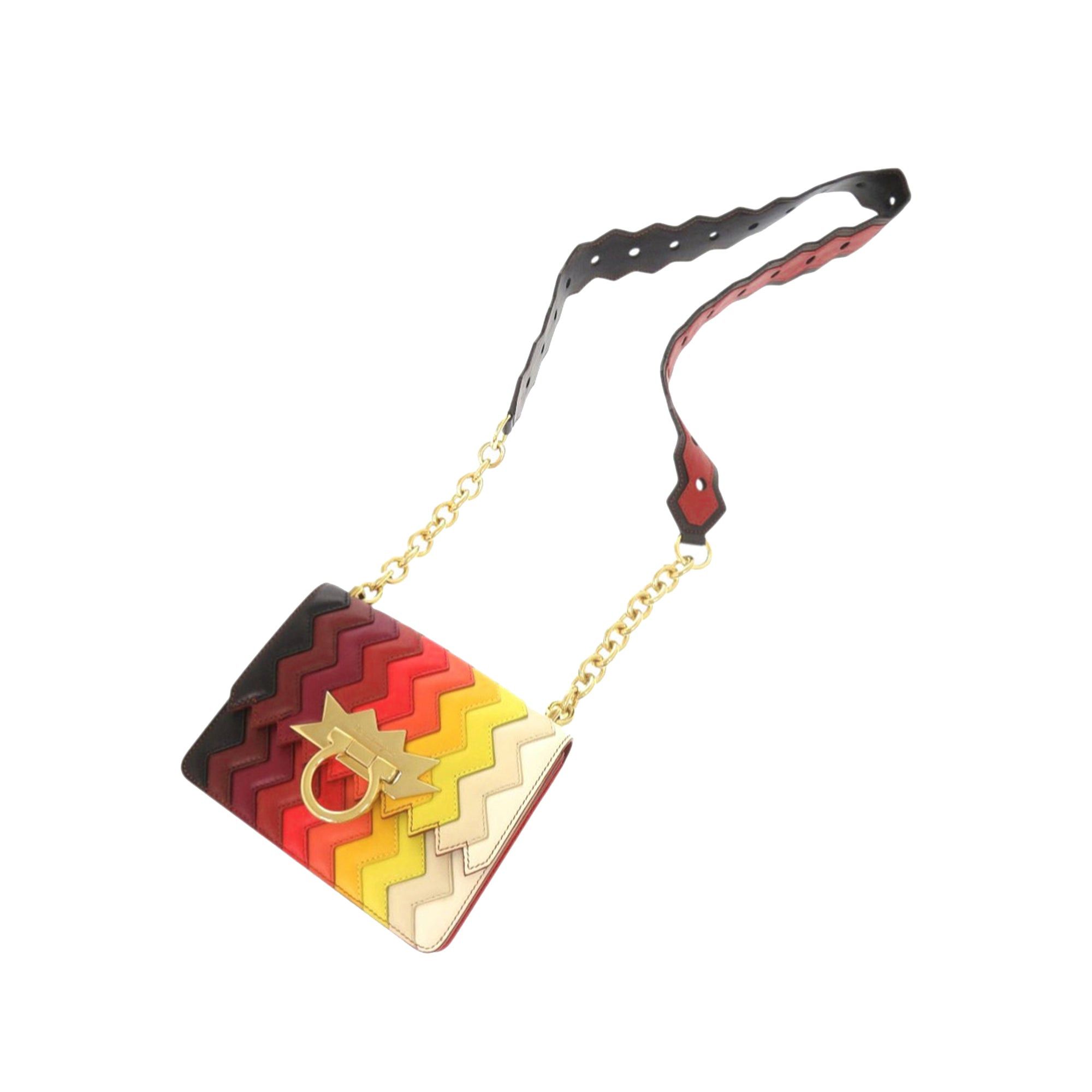 Salvatore Ferragamo Sara Battaglia Mini Leather Zigzag Gancini Crossbody Size ONE SIZE - 24 Thumbnail