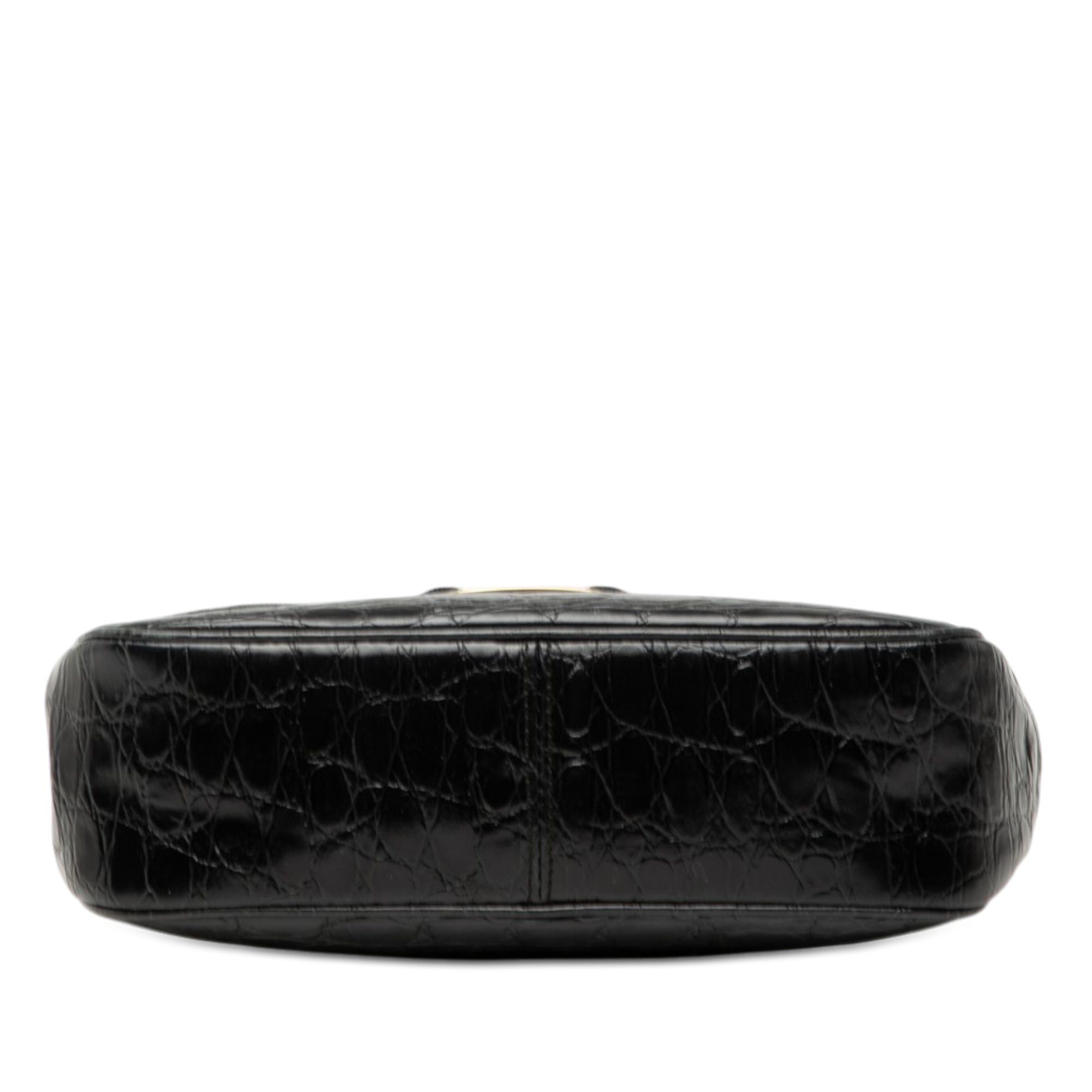 Salvatore Ferragamo Croc Embossed Vara Bow Top Handle Bag Size ONE SIZE - 3 Thumbnail