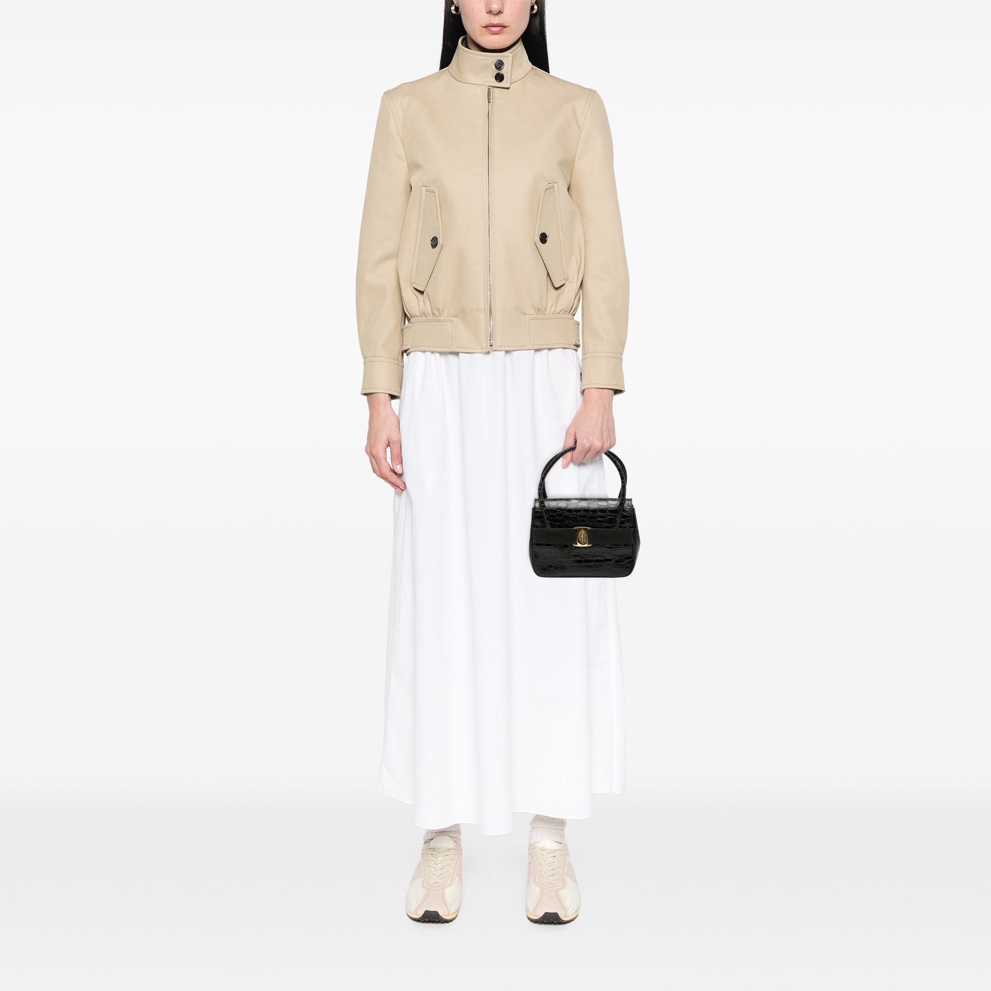 Salvatore Ferragamo Croc Embossed Vara Bow Top Handle Bag Size ONE SIZE - 6 Thumbnail
