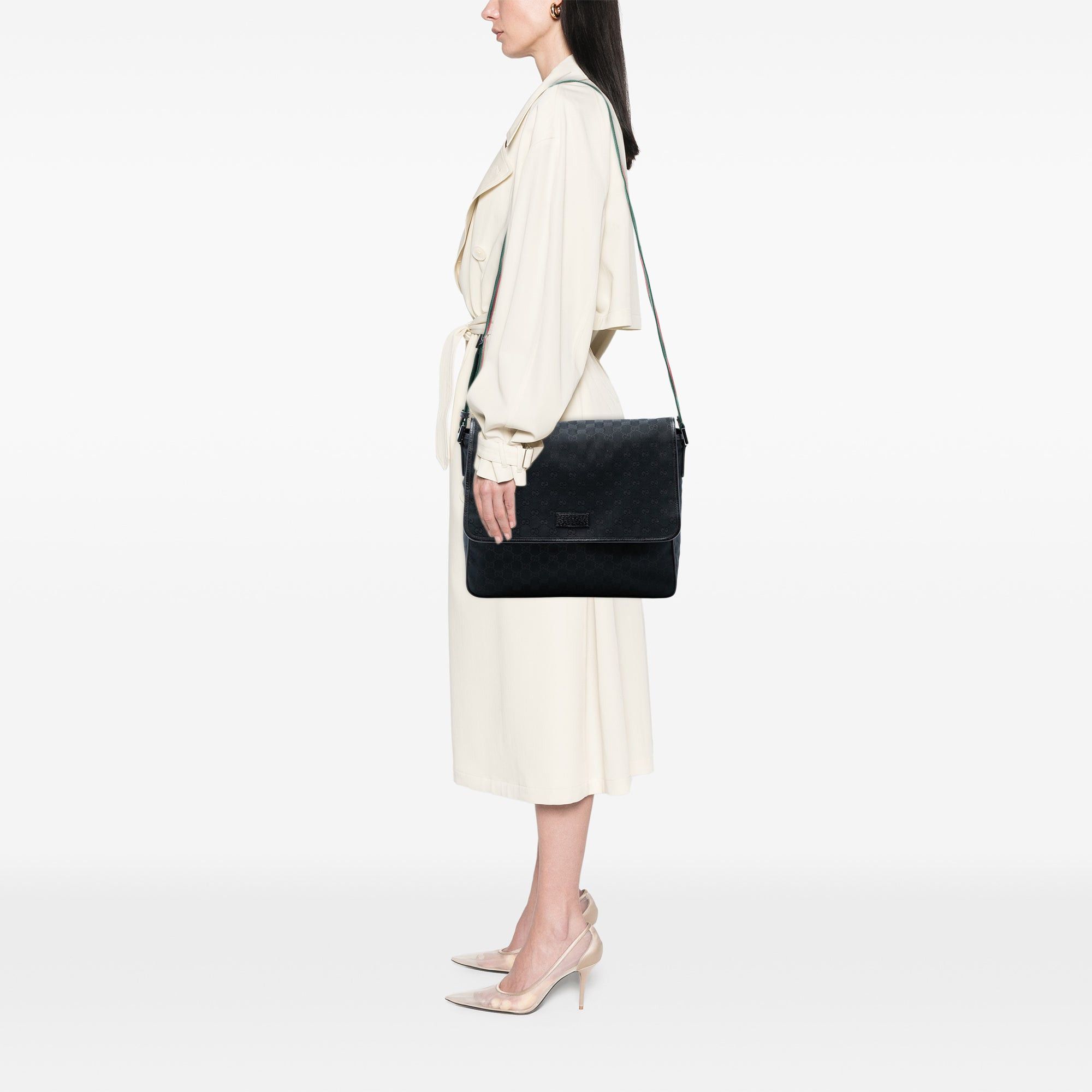 Gucci GG Canvas Web Flap Messenger Bag Size ONE SIZE - 7 Thumbnail