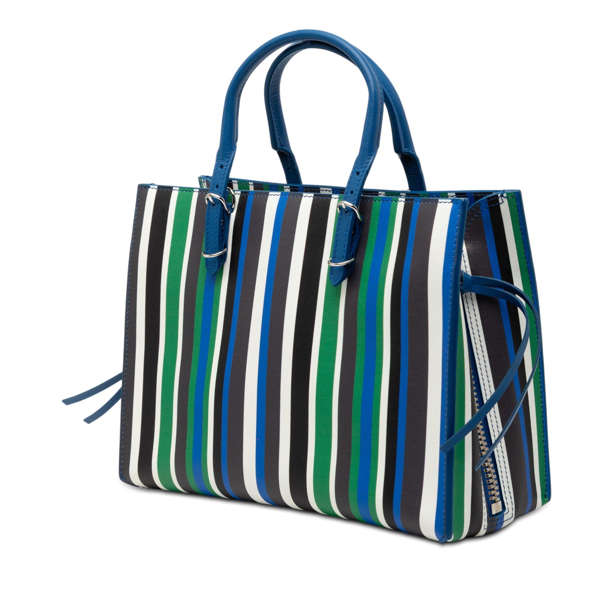 Balenciaga Mini Leather Striped Papier A6 Zip Around Satchel Size ONE SIZE - 2 Thumbnail