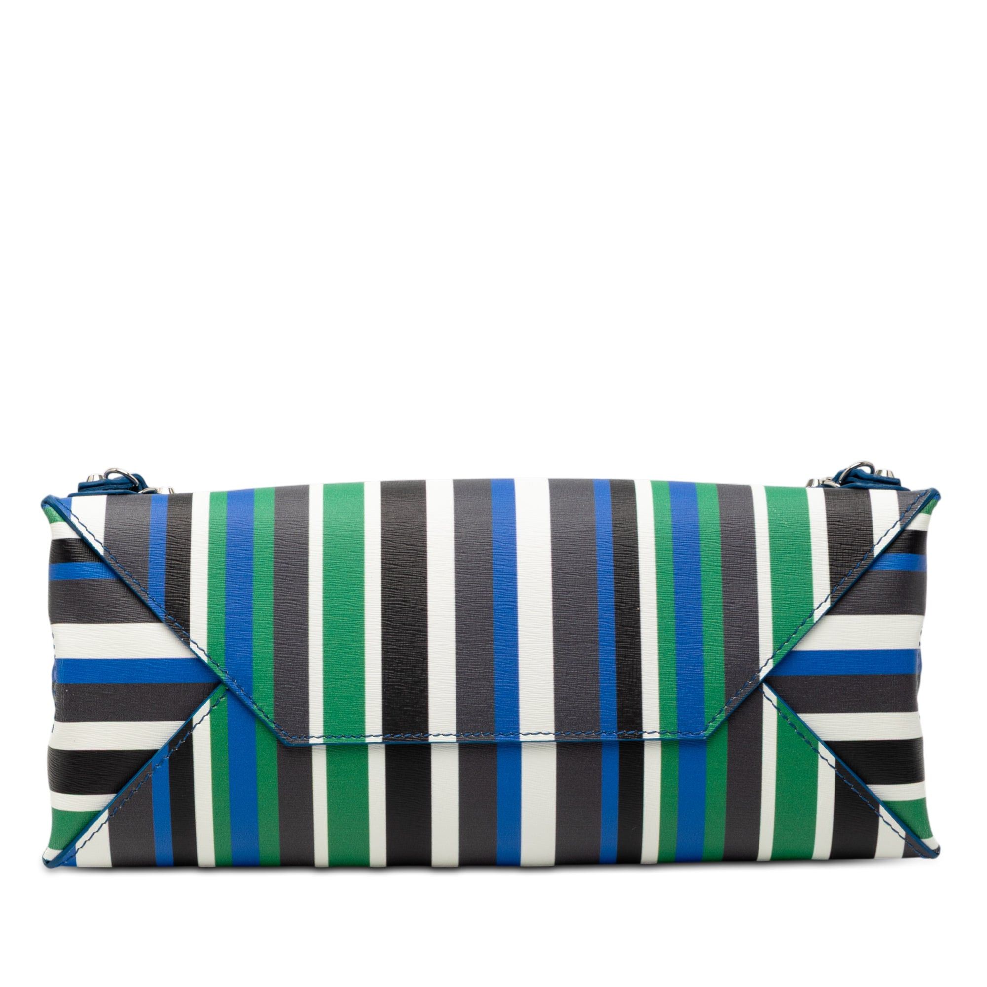 Balenciaga Mini Leather Striped Papier A6 Zip Around Satchel Size ONE SIZE - 3 Thumbnail