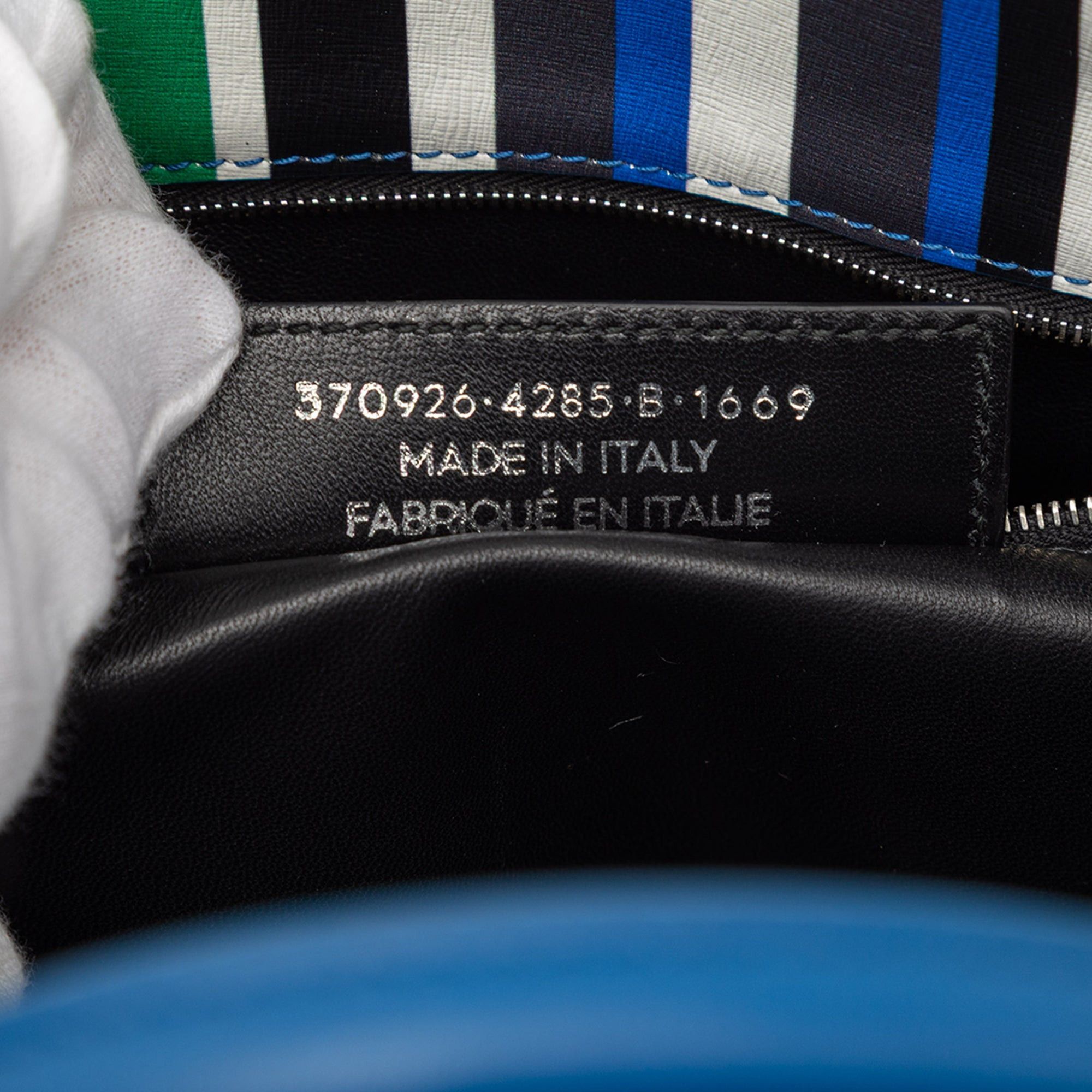 Balenciaga Mini Leather Striped Papier A6 Zip Around Satchel Size ONE SIZE - 6 Thumbnail