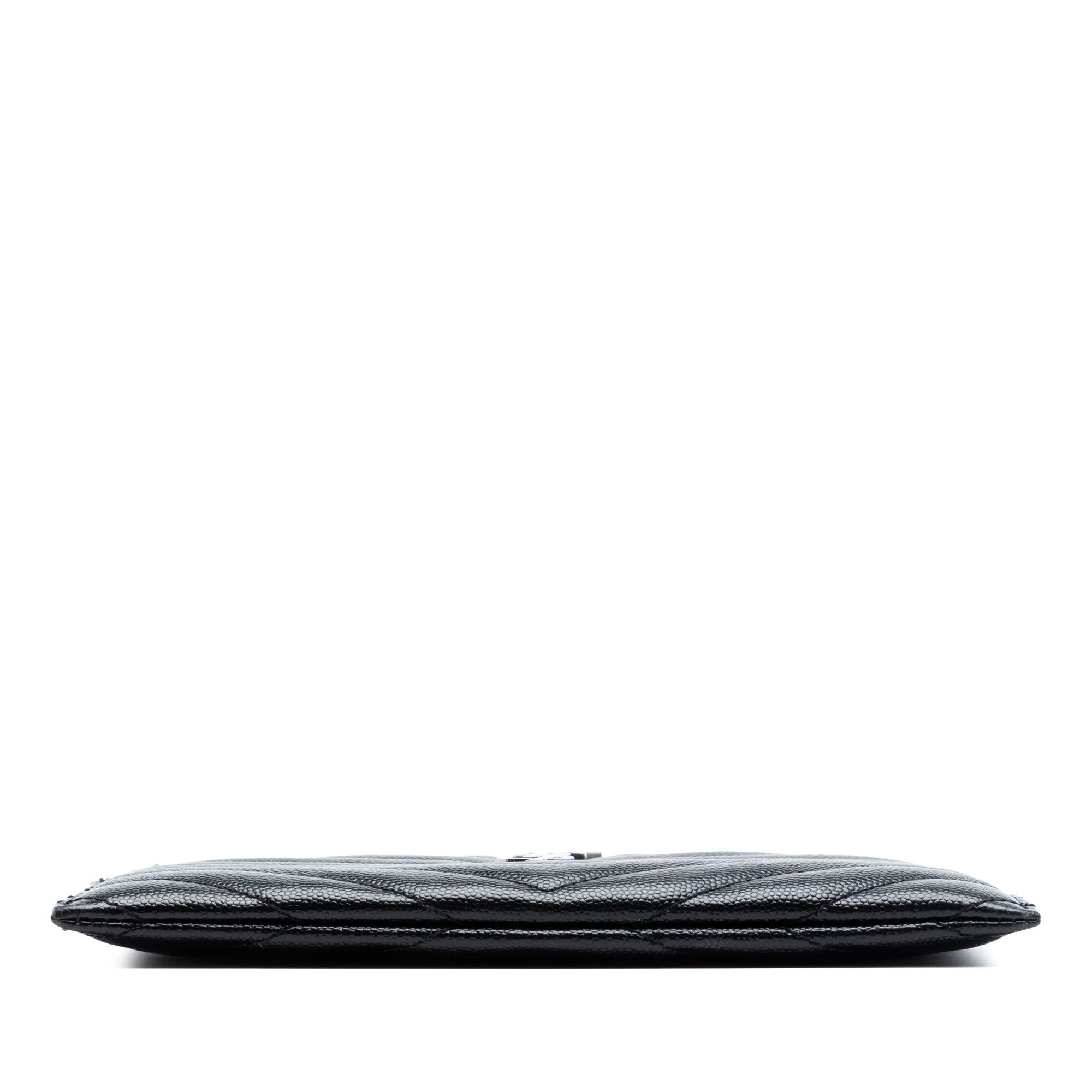 Saint Laurent Paris Grain De Poudre Chevron Monogram Bill Pouch Size ONE SIZE - 3 Thumbnail