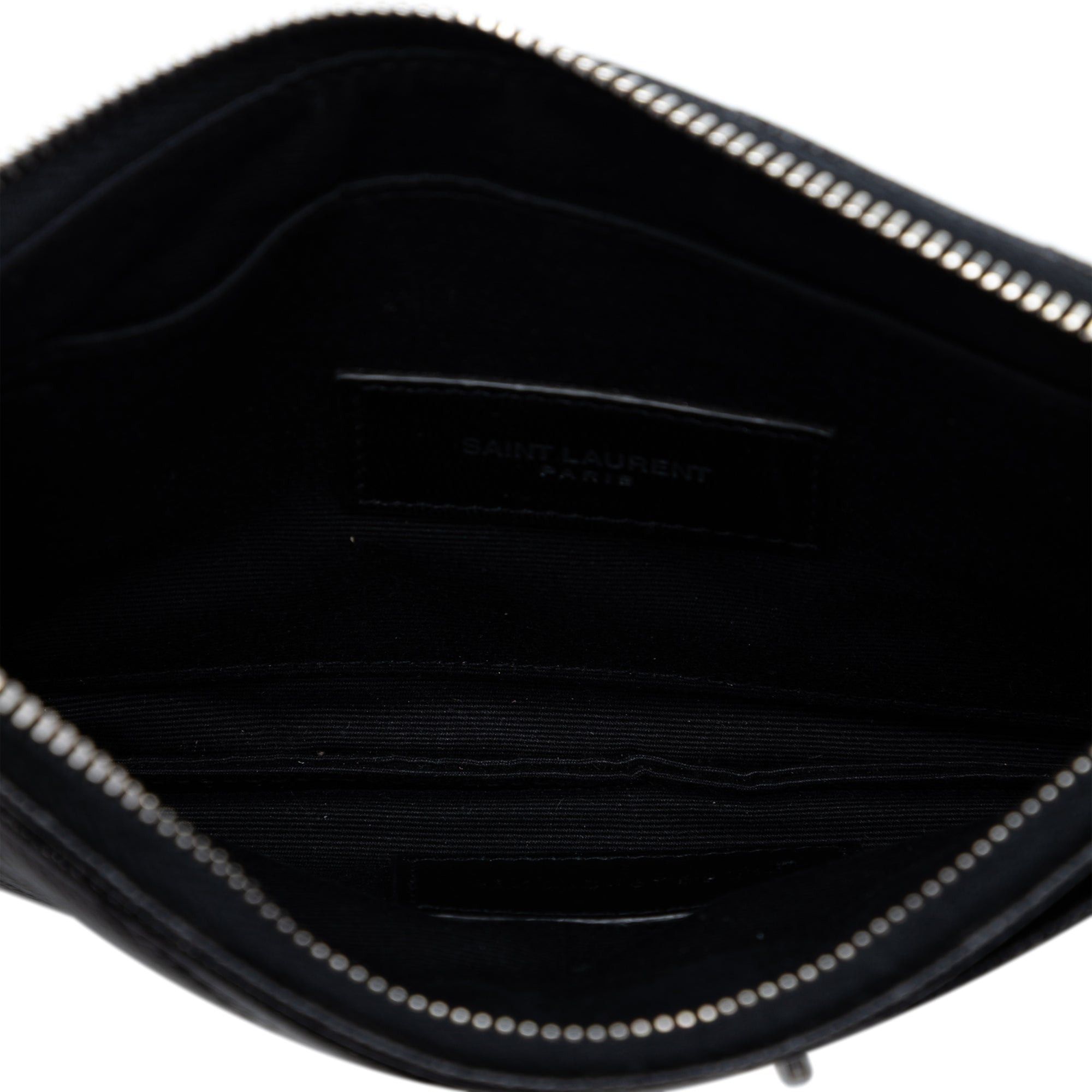 Saint Laurent Paris Grain De Poudre Chevron Monogram Bill Pouch Size ONE SIZE - 4 Thumbnail