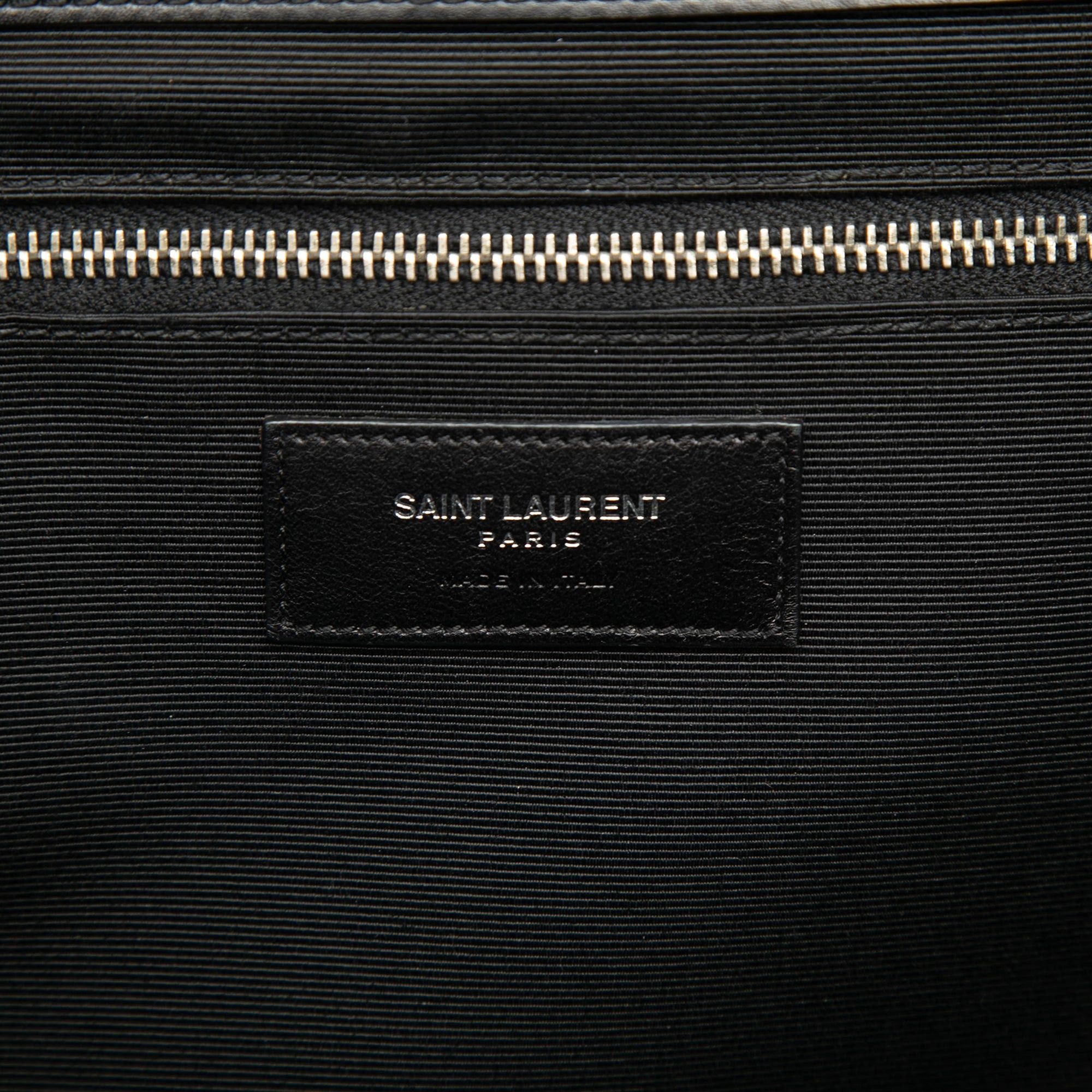Saint Laurent Paris Large Calfskin Chevron Monogram Envelope Bag Size ONE SIZE - 5 Thumbnail