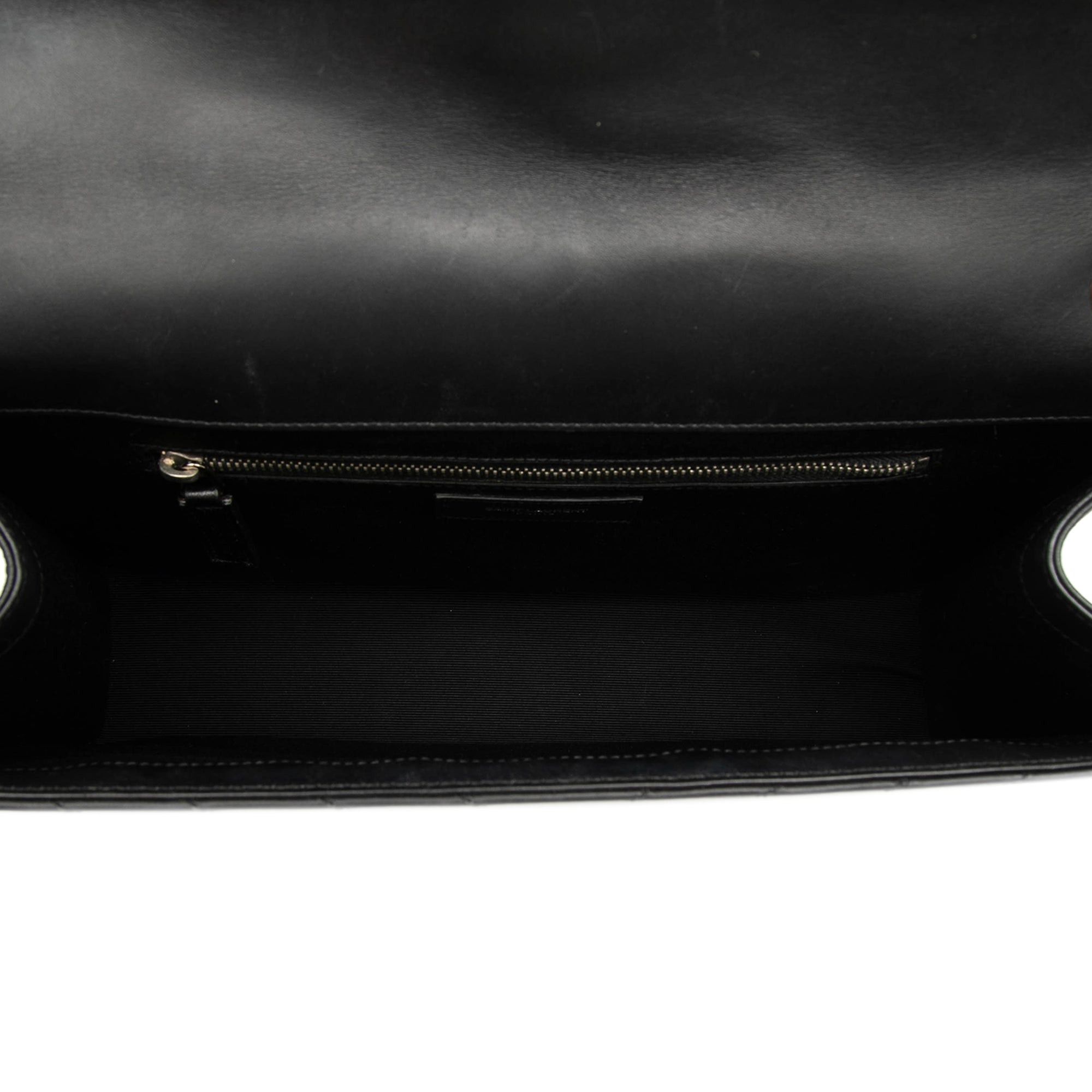 Saint Laurent Paris Large Calfskin Chevron Monogram Envelope Bag Size ONE SIZE - 4 Thumbnail