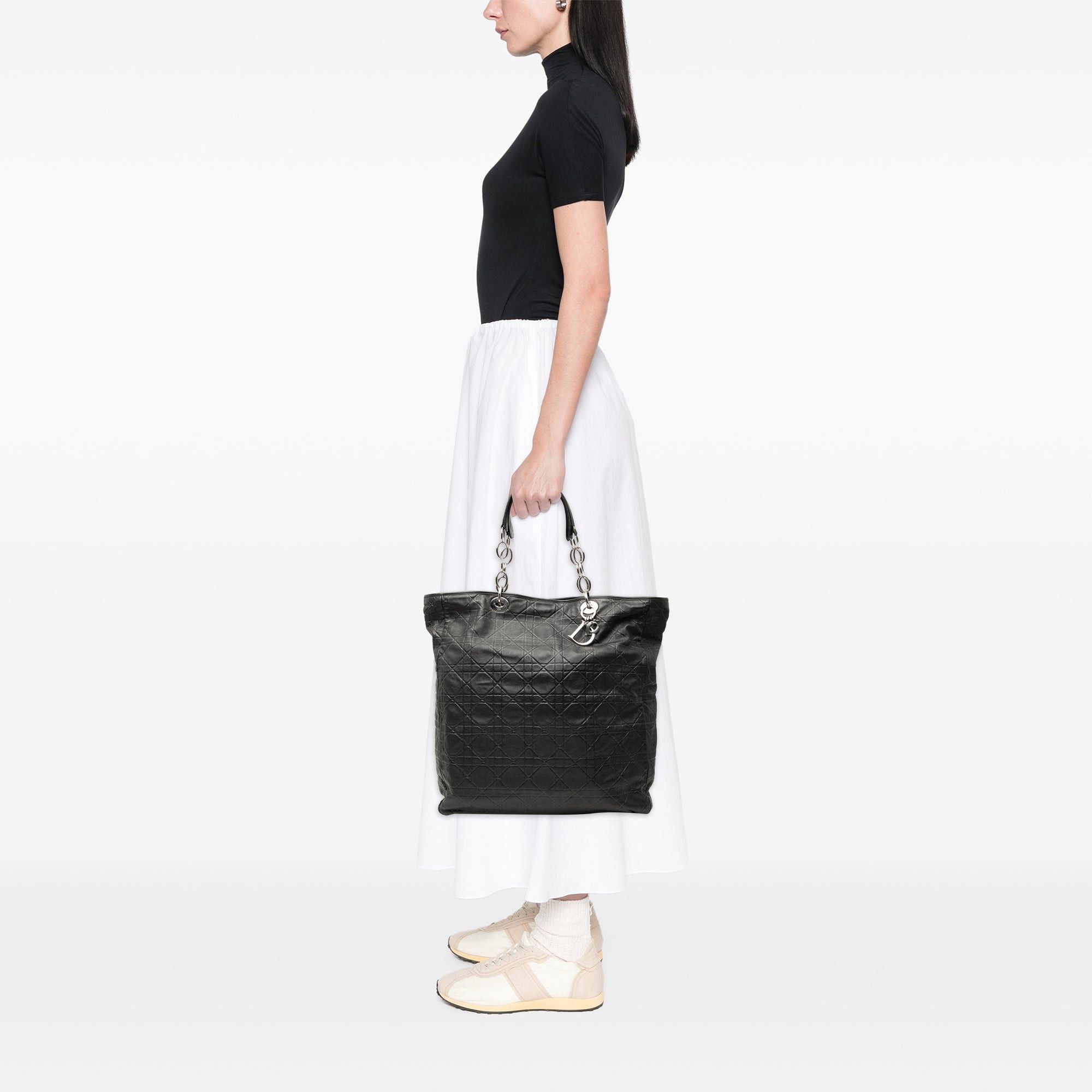 Dior Large Lambskin Cannage Lady Dior Soft Shopping Tote Size ONE SIZE - 7 Thumbnail