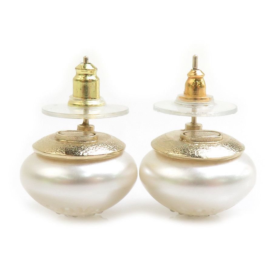 Chanel Chanel earrings, metal, faux pearl, pearl white, gold, women's, 56706i Size ONE SIZE - 6 Thumbnail